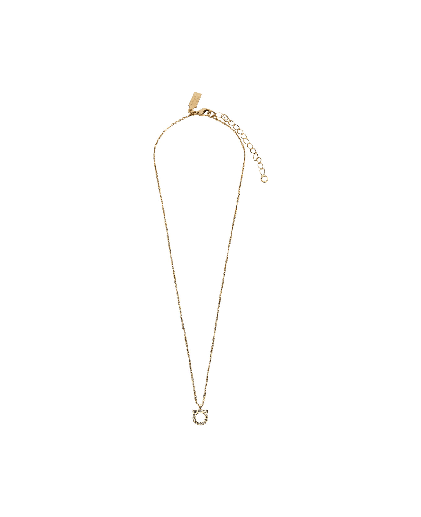 Ferragamo Gancini Crystals Necklace - Golden