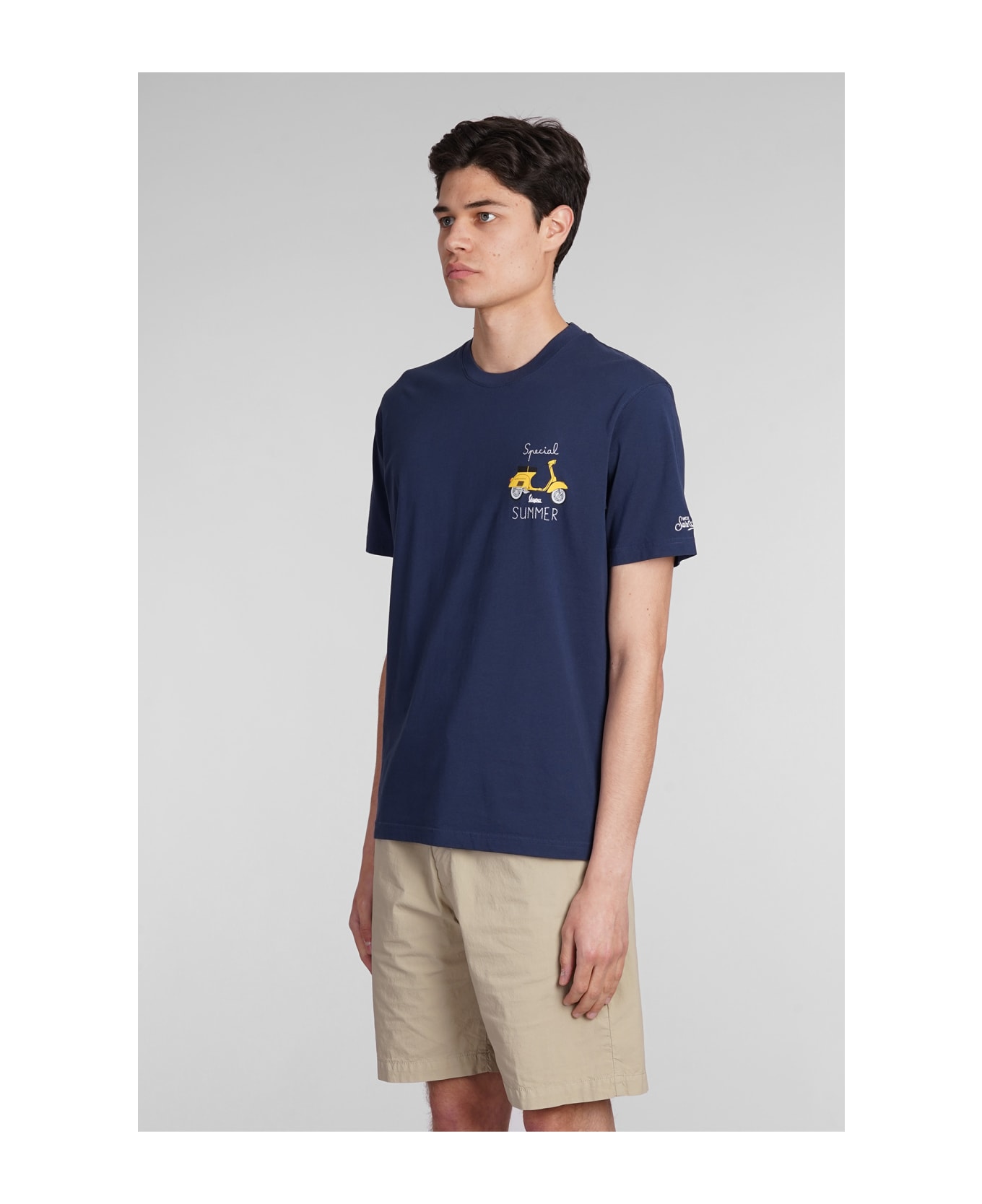 MC2 Saint Barth Tshirt Man T-shirt In Blue Cotton - blue