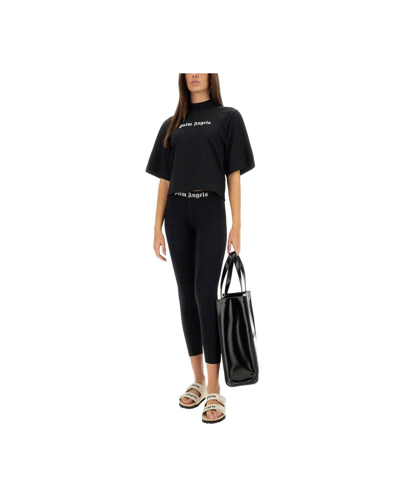 Palm Angels T-shirt With Logo - BLACK