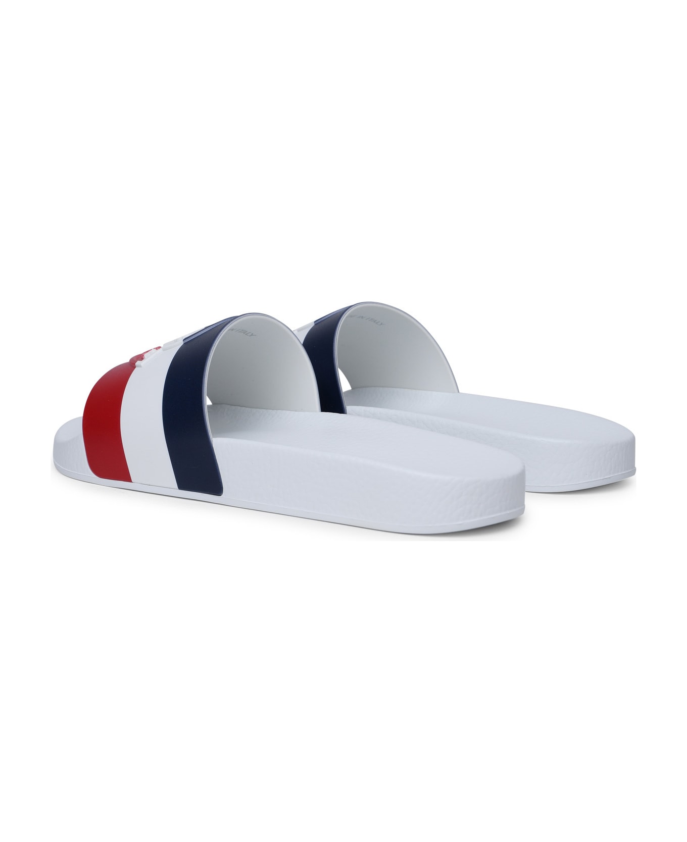 Moncler 'basile' White Rubber Slippers - Bianco