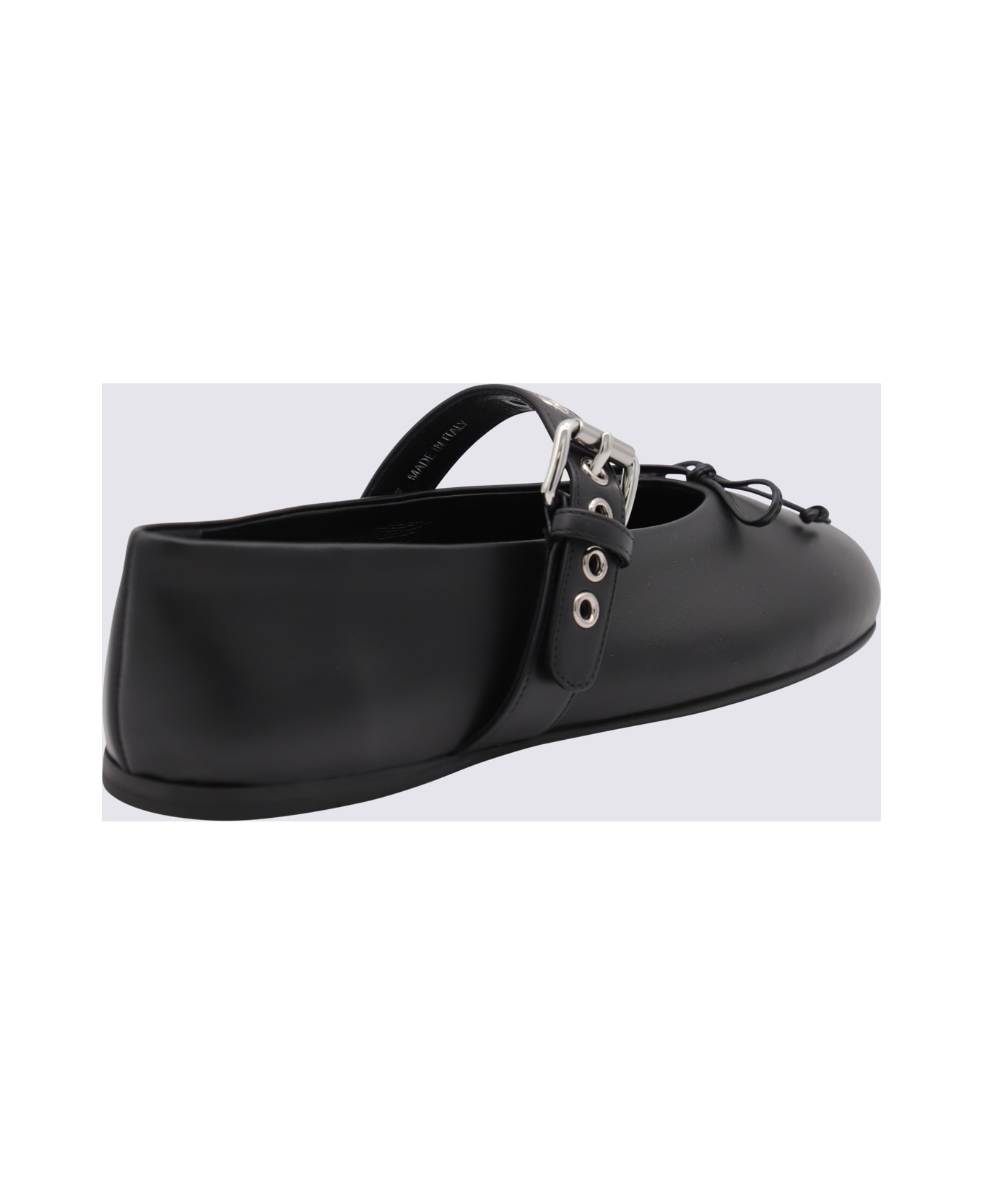 Miu Miu Black Leather Flat - Black