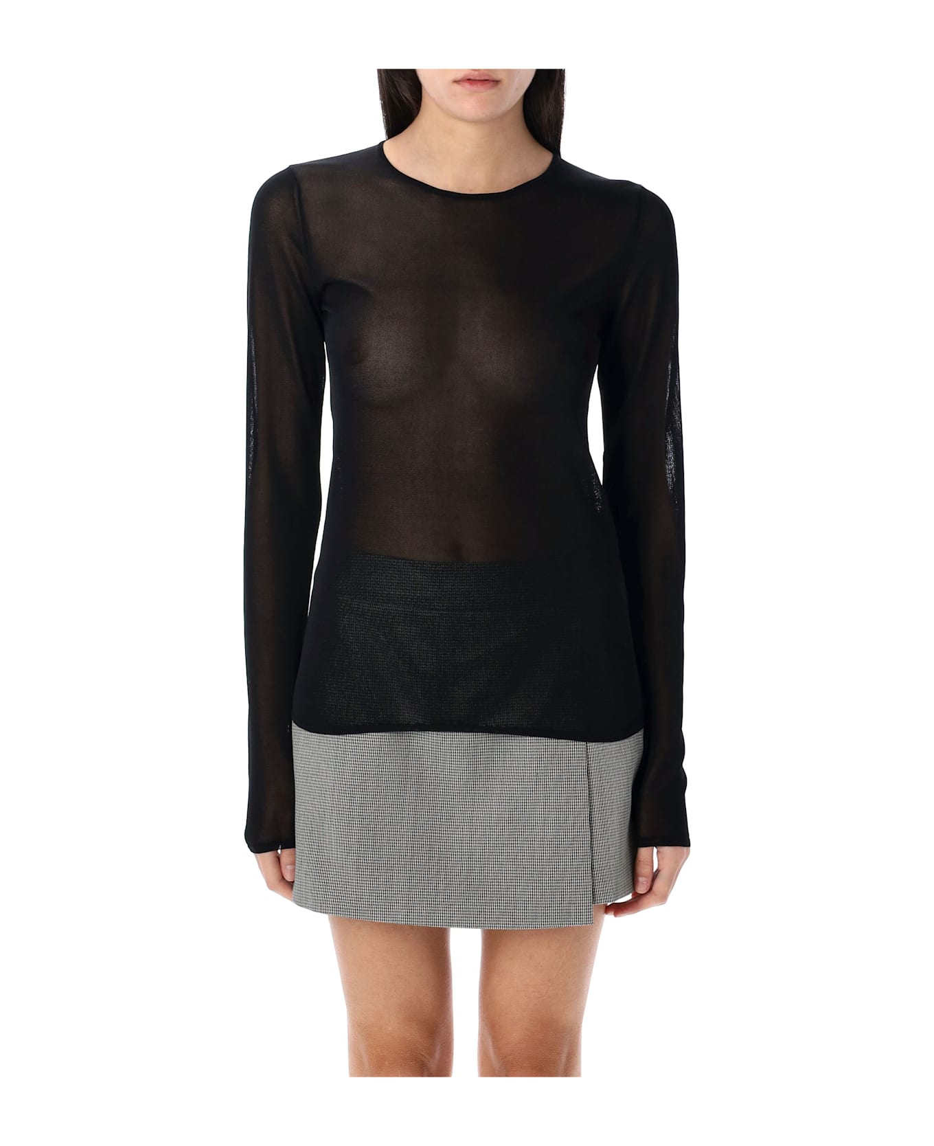 Golden Goose Long Sleeve Top Viscosa Knit - BLACK
