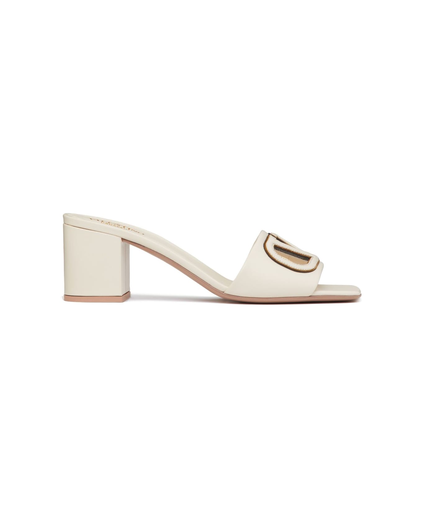 Valentino Garavani Vlogo Cut-out Leather Sandals - Ivory
