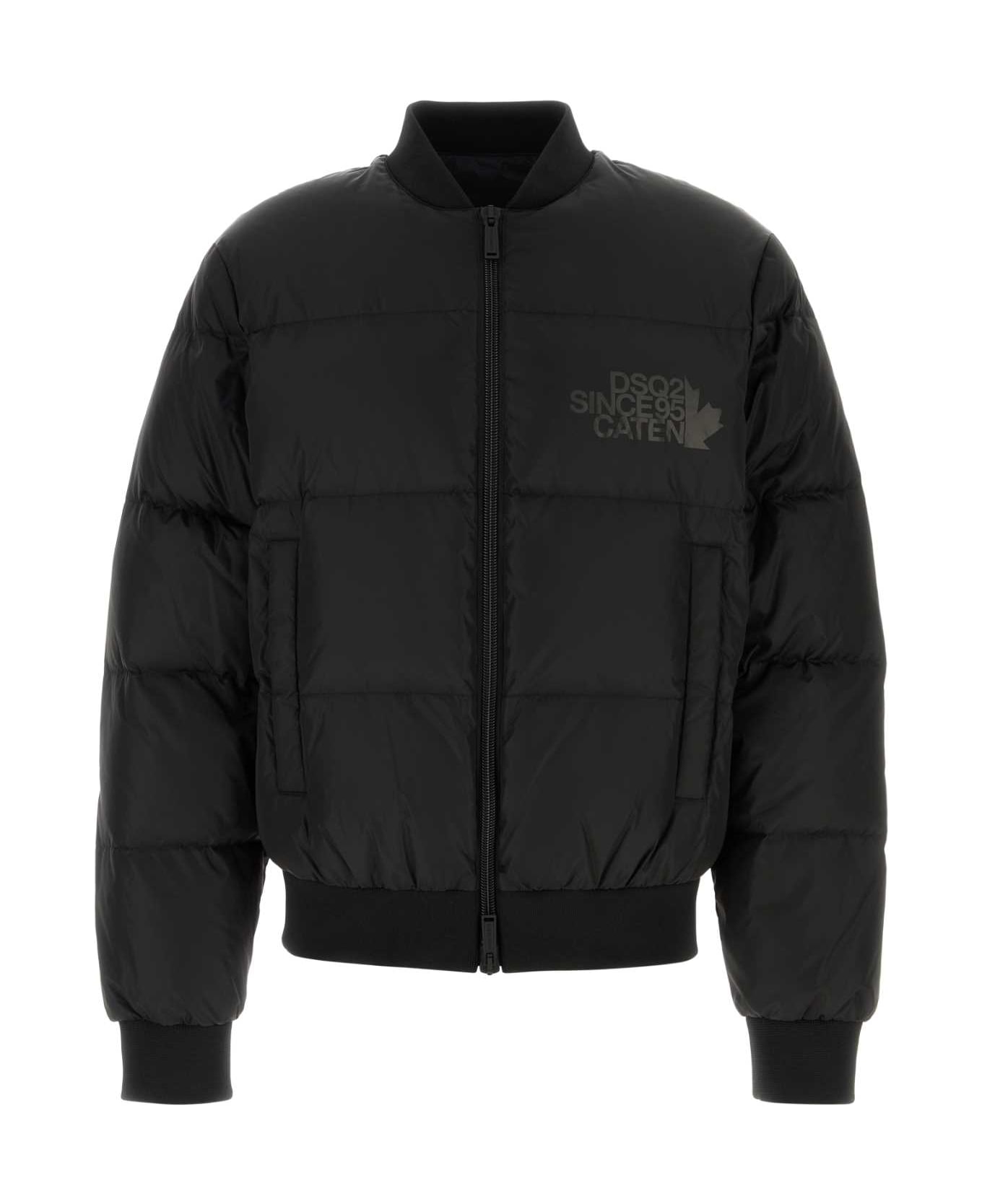 Dsquared2 Black Nylon Easy Puffer Down Jacket - Black
