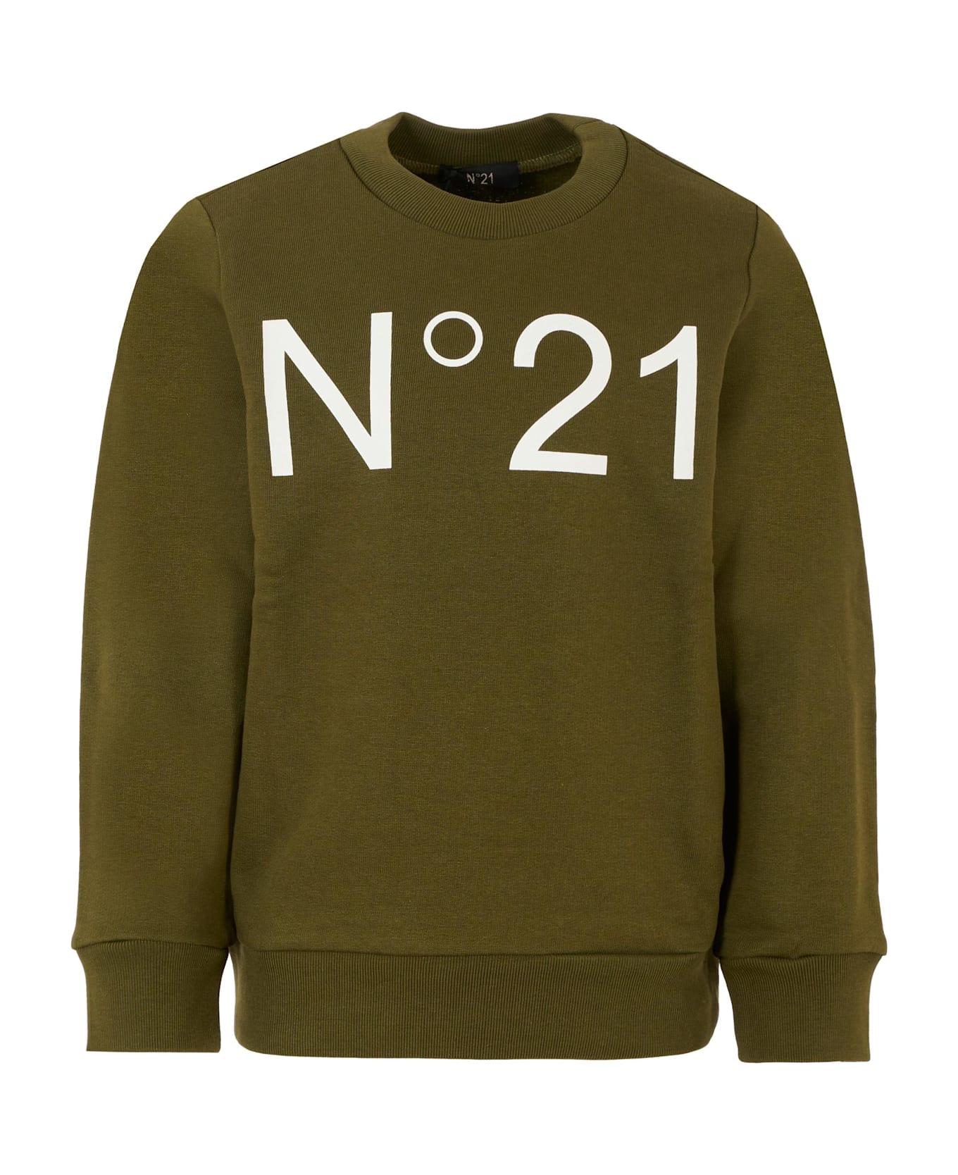 N.21 Green Sweatshirt For Girl With Logo - Green