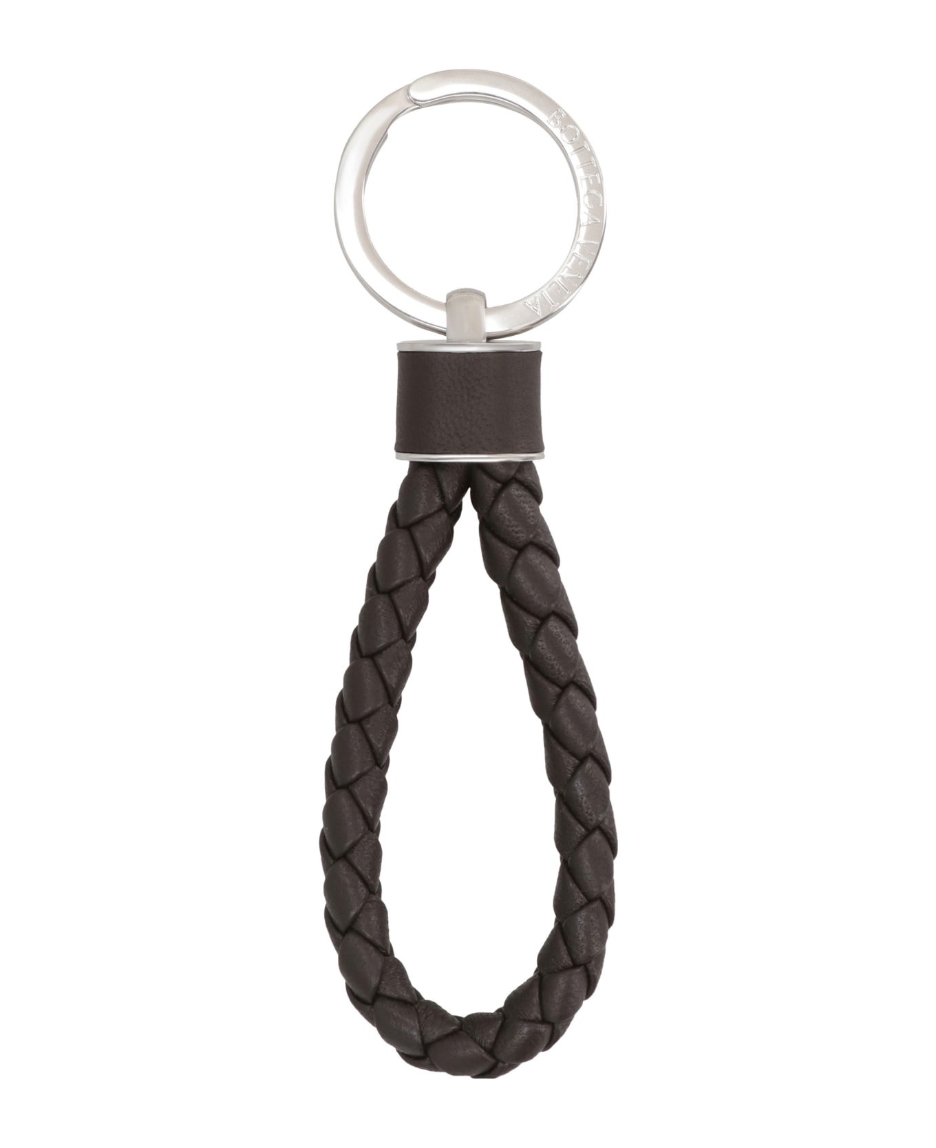 Bottega Veneta Leather Keyring - BROWN