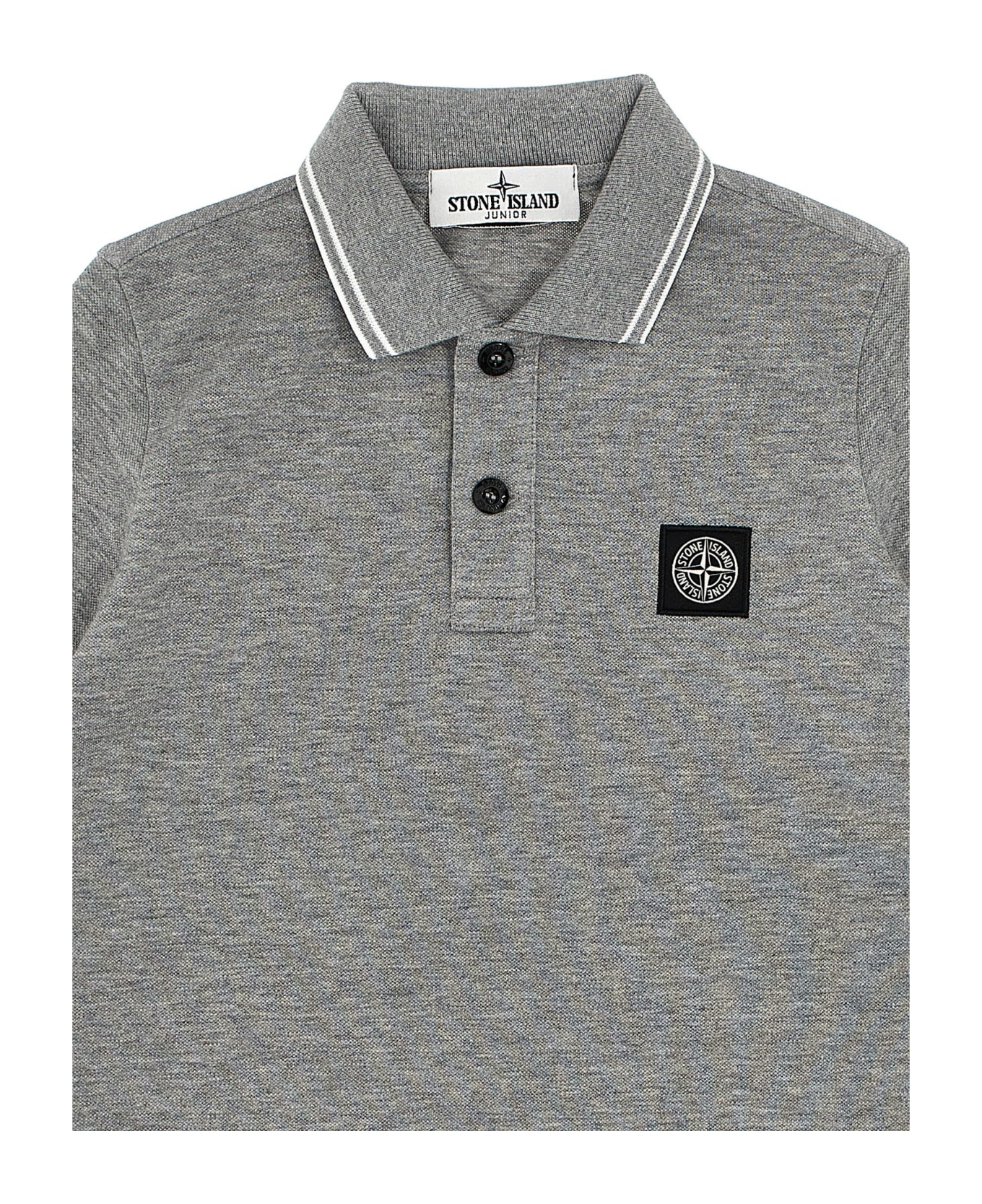 Stone Island Junior Logo Patch Polo Shirt - Gray Tシャツ＆ポロシャツ