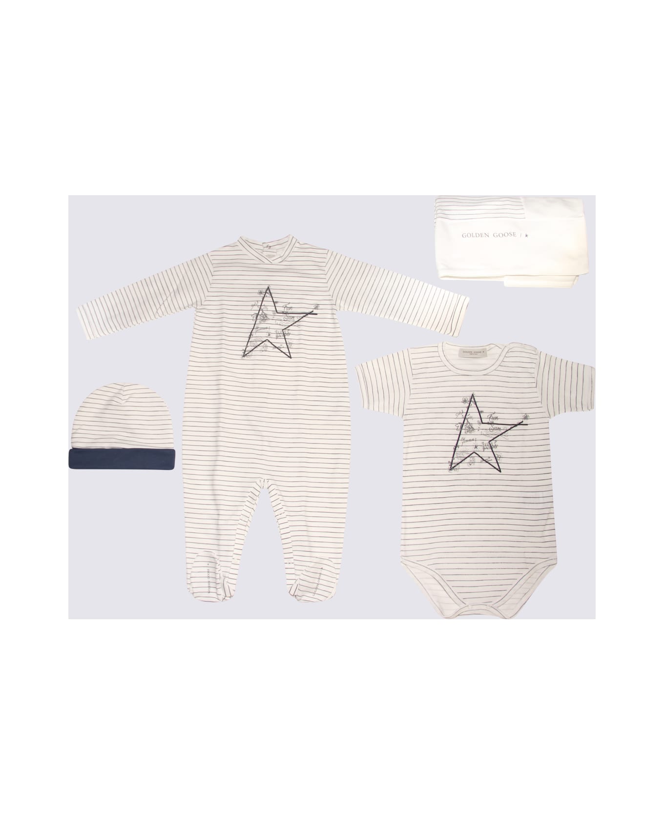 Golden Goose Blue And White Cotton 4 Pieces Nursery Set アクセサリー＆ギフト