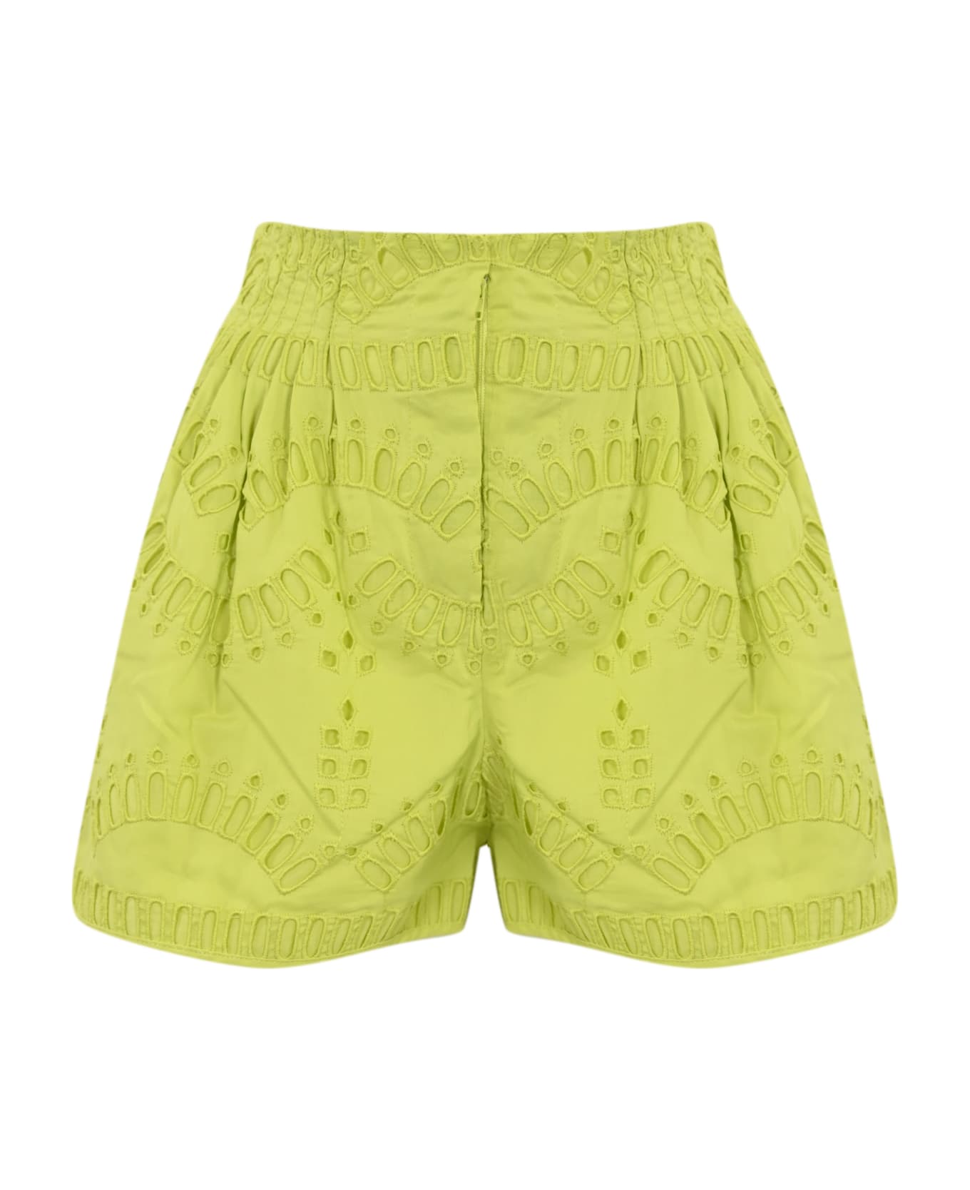 Charo Ruiz Palok Shorts In Broderie Anglaise - Lime punch