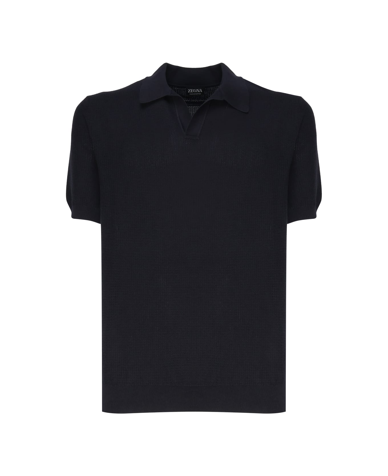 Zegna Cotton Polo Shirt - Blue navy