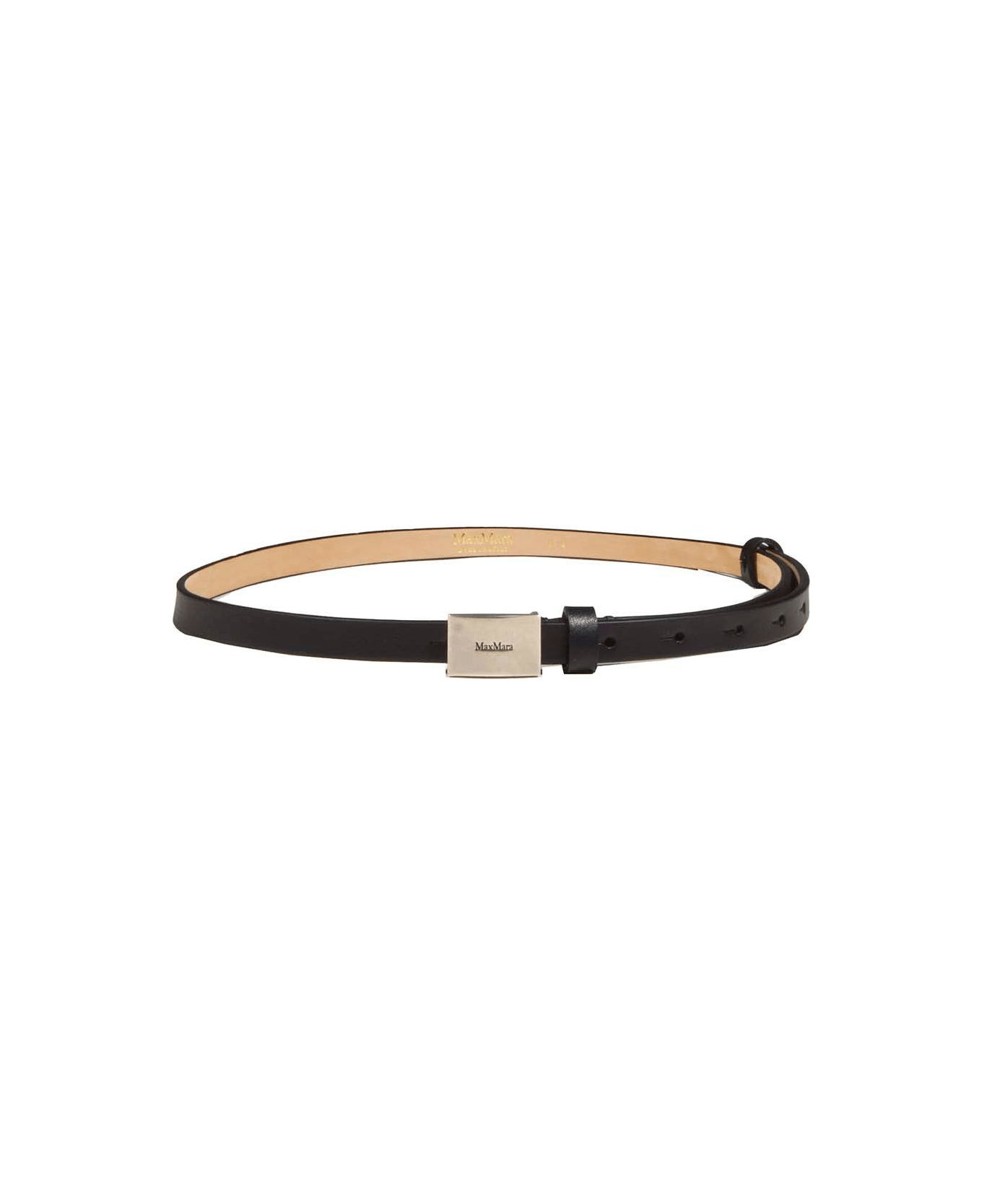 Max Mara Logo Engraved Belt - Nero