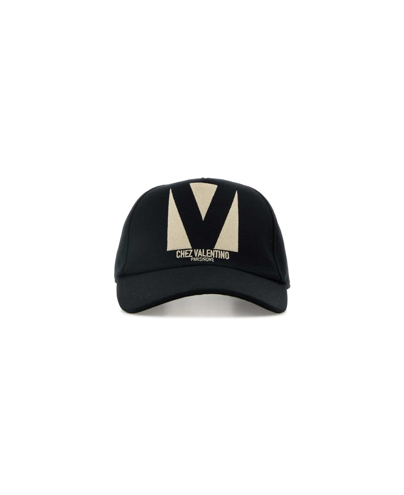 Valentino Garavani Black Cotton Baseball Cap - NEROBURRO