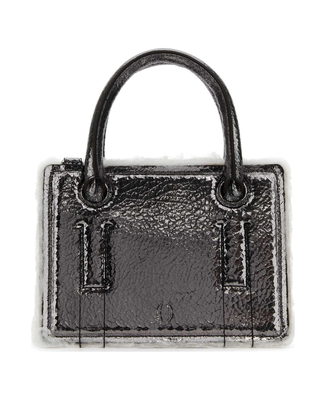 Dentro Lead Leather Mini Otto Handbag - CREACKEDSILVER