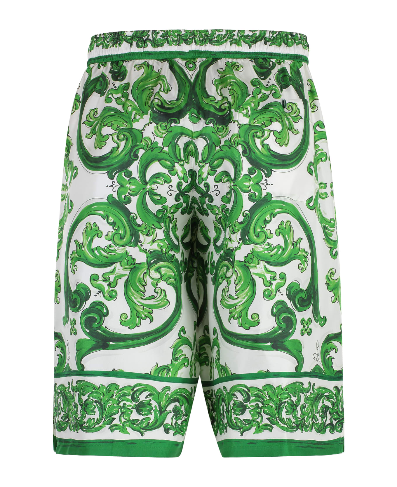 Dolce 
Gabbana Printed Silk Bermuda Shorts - White