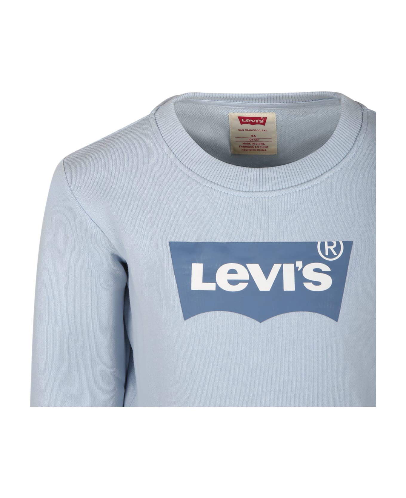 Levi's Sky Blue Sweatshirt For Kids With Logo - Light Blue