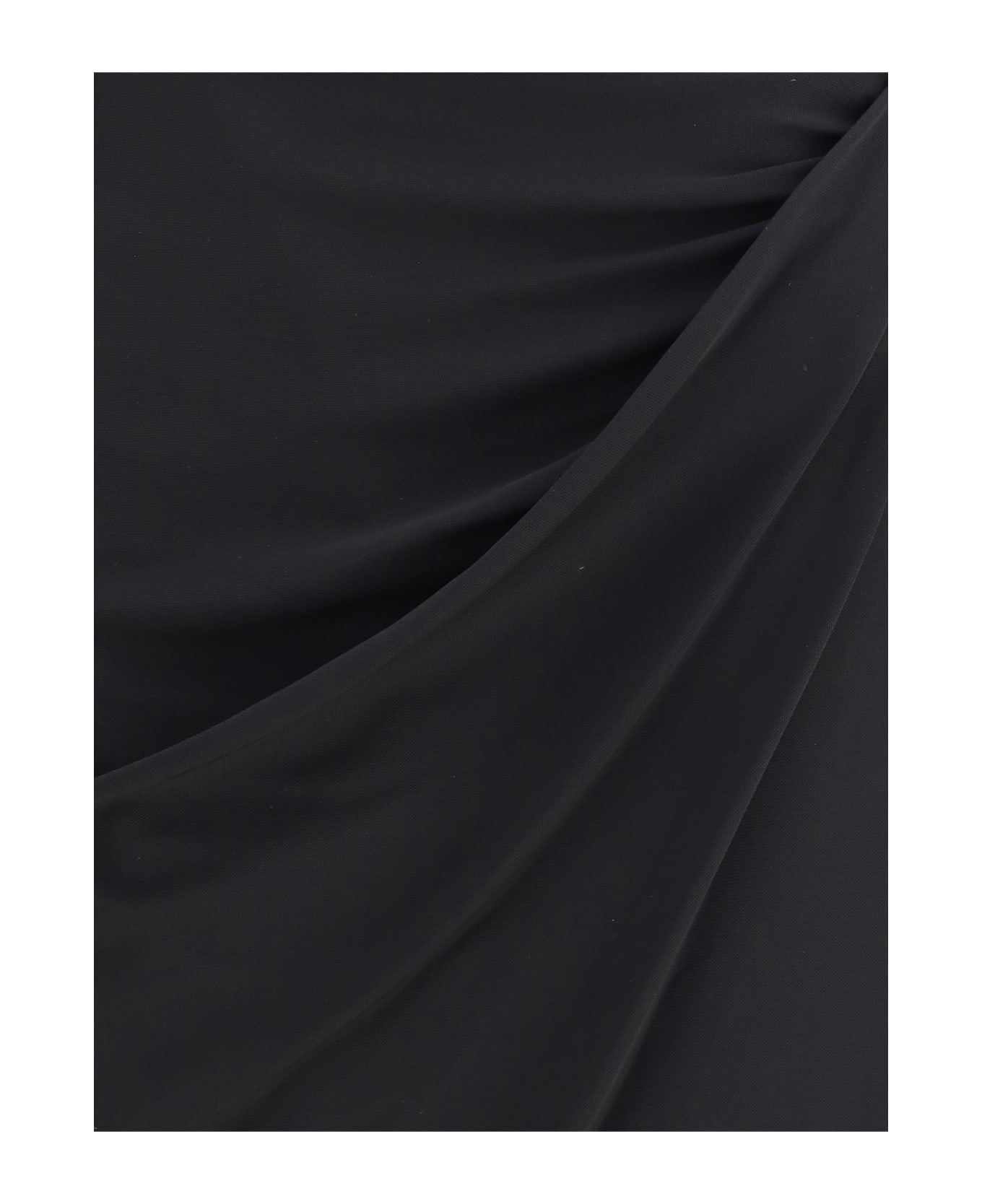 Versace Draped Jersey Skirt - BLACK