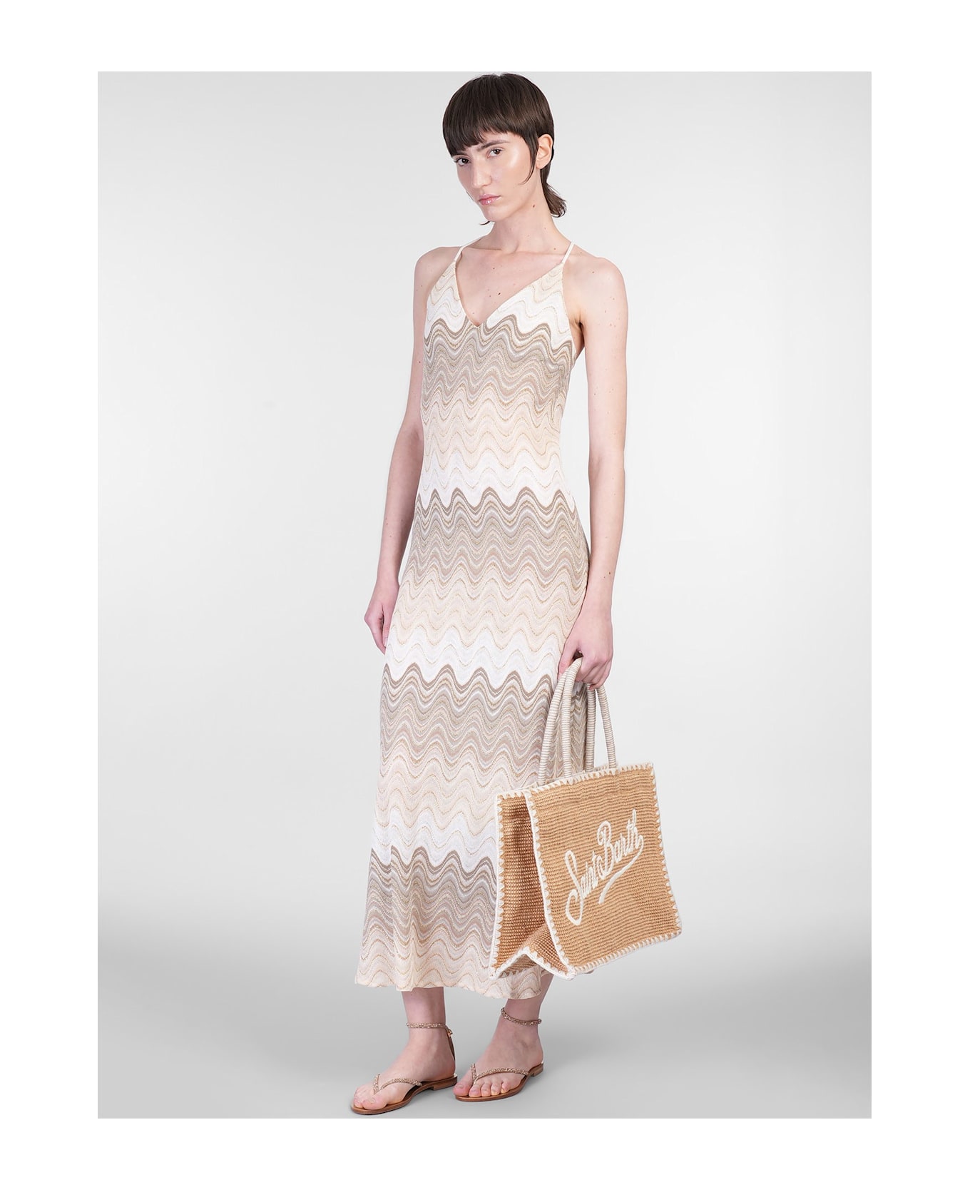 MC2 Saint Barth Eydis Long Dress In Beige Polyester - beige