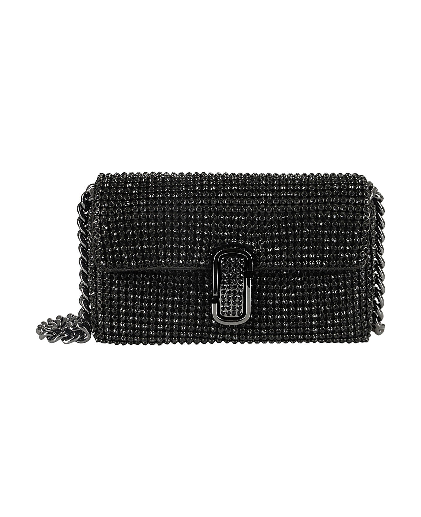 Marc Jacobs Embellished The Mini Soft Shoulder Bag - Black