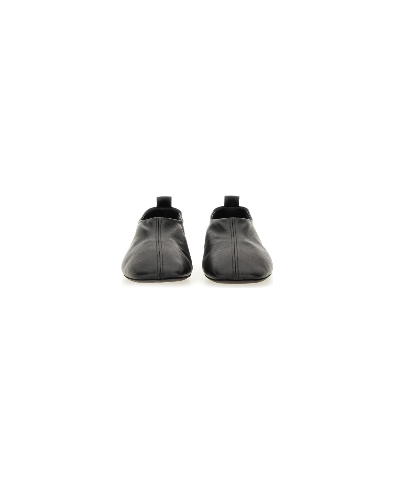 Dries Van Noten Leather Ballerina - BLACK