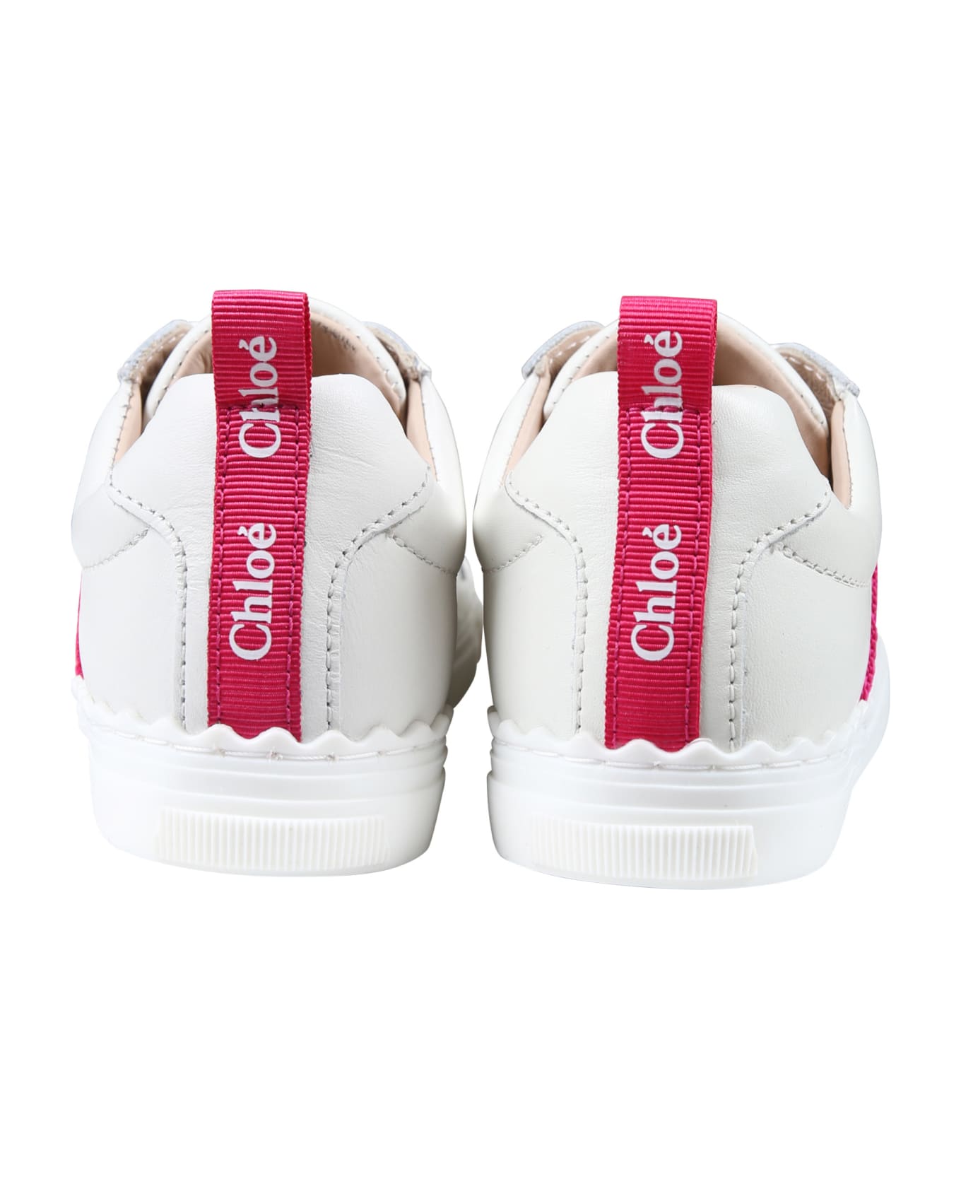 Chloé White Sneakers For Girls With Logo - White シューズ