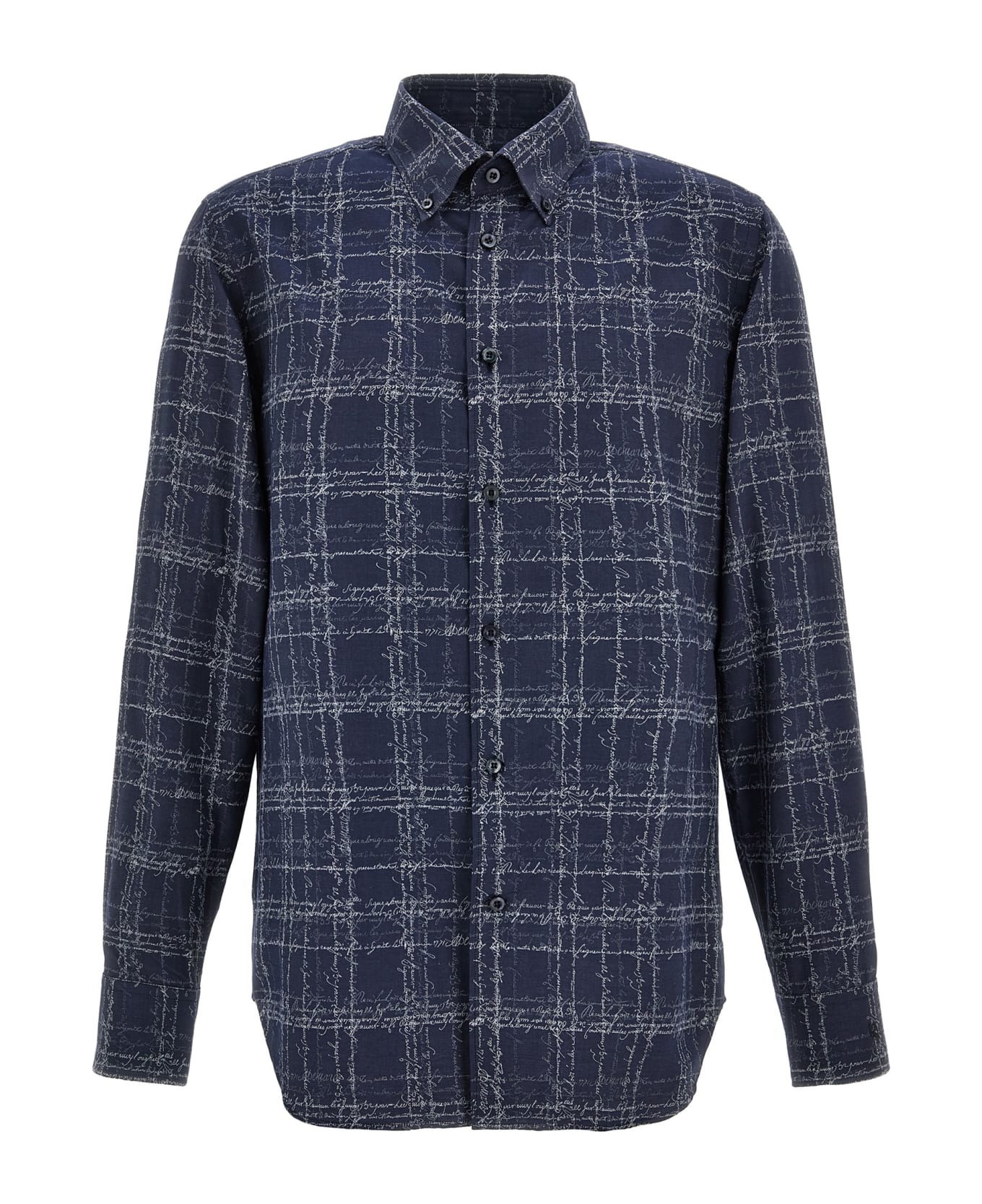 Berluti 'alessandro Scritto Checks' Shirt - Blue