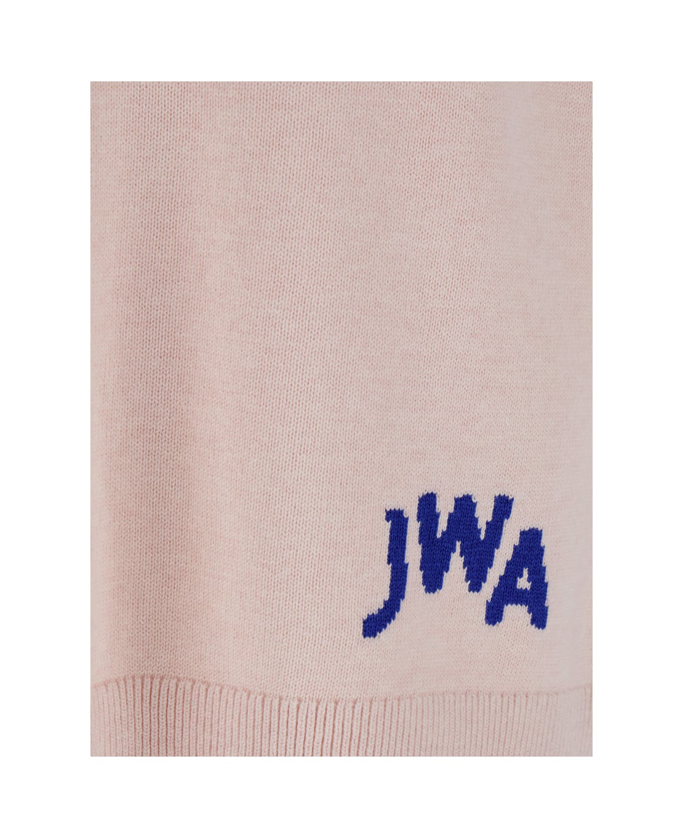 J.W. Anderson Pink Sleeveless Vest With V Neck And Contrasting Logo Embroidery On The Front In Cotton And Cashmere Blend Man - Pink