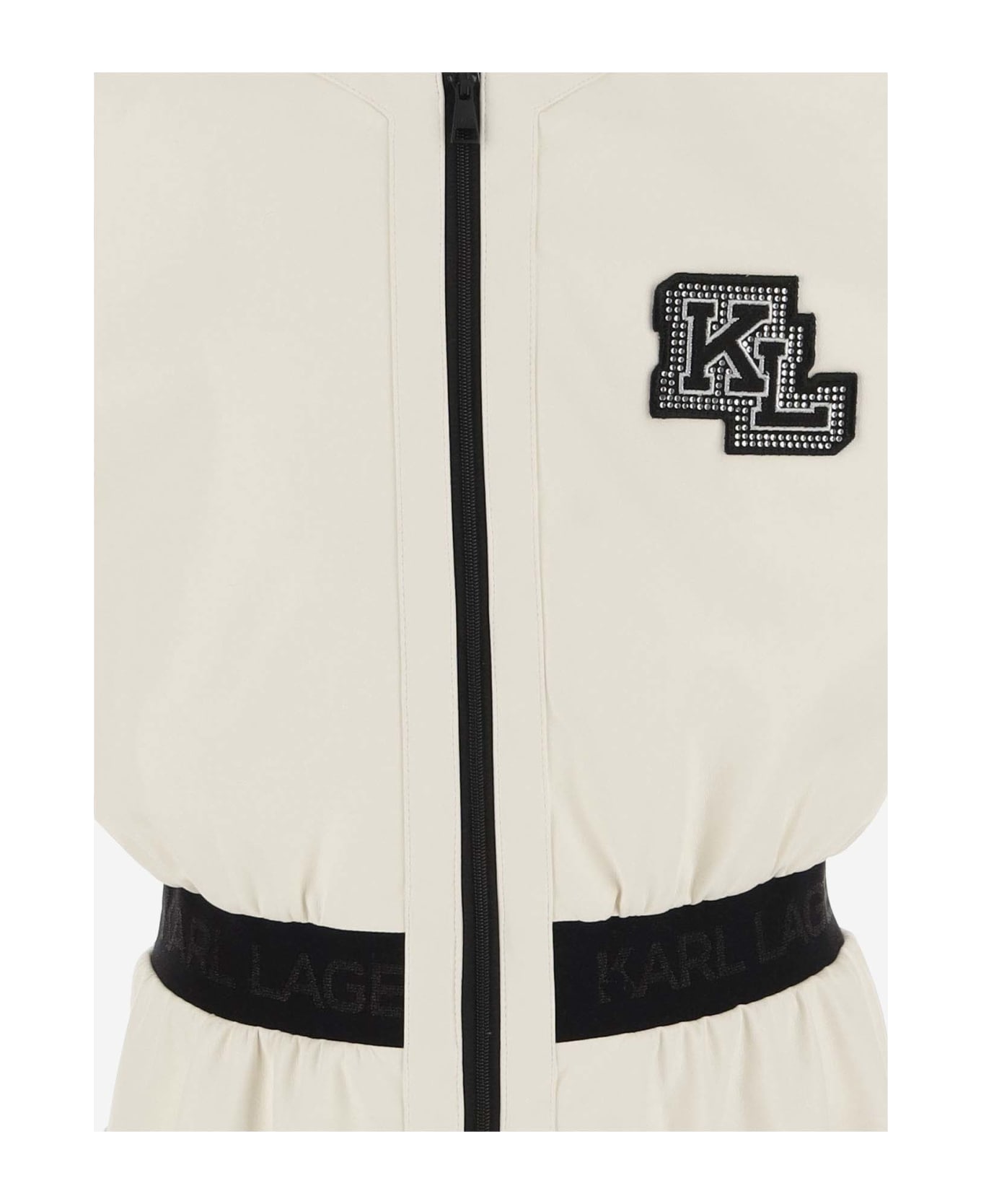 Karl Lagerfeld Viscose Dress With Logo - Beige