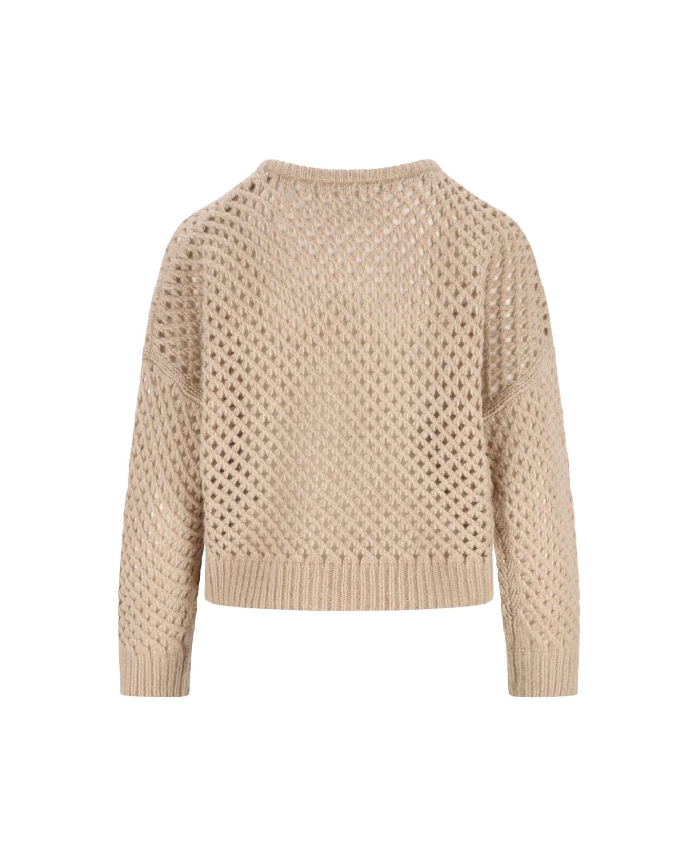 Max Mara Lattice-design Sweater - Beige