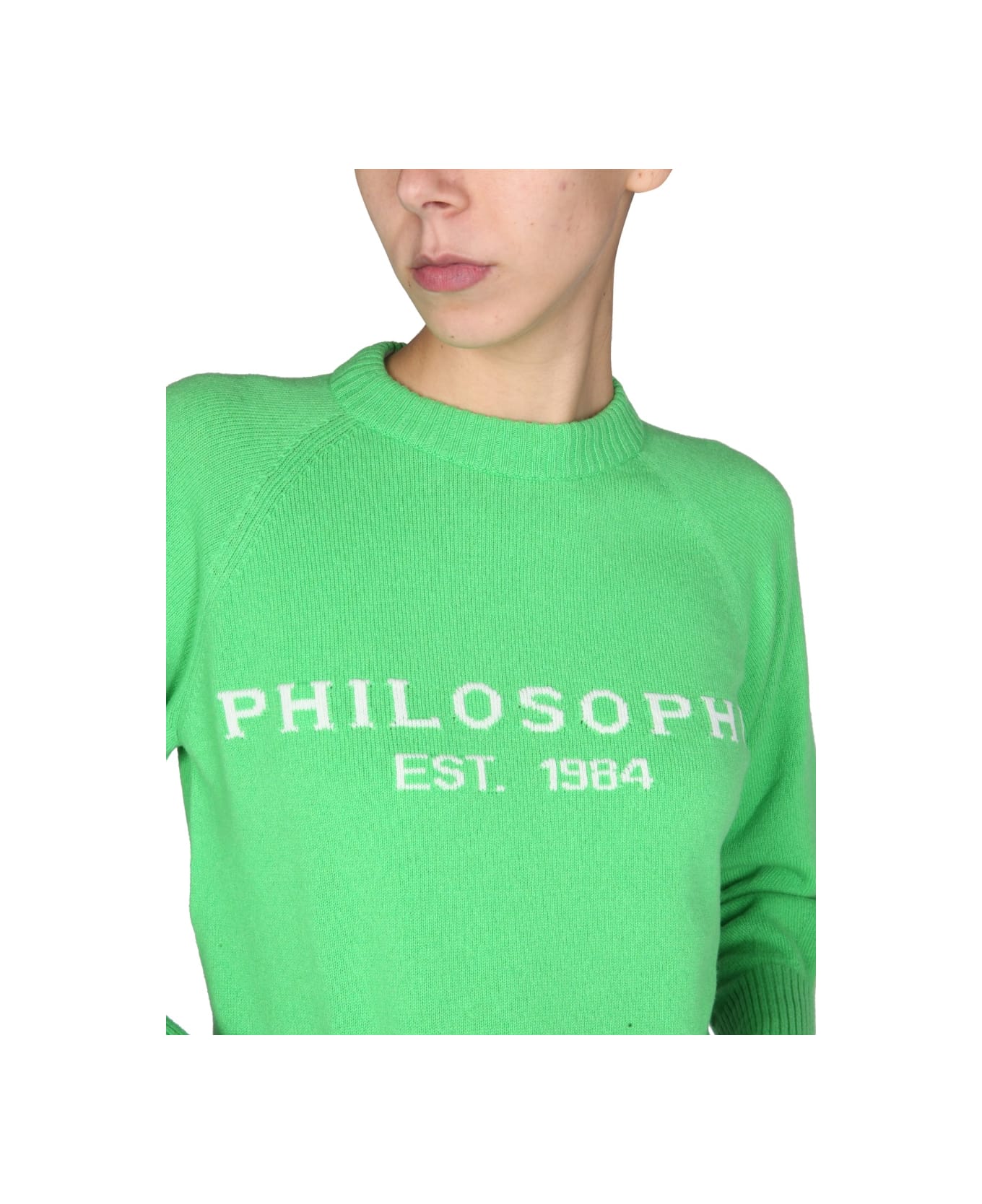 Philosophy di Lorenzo Serafini Sweater With Logo Inlay - GREEN