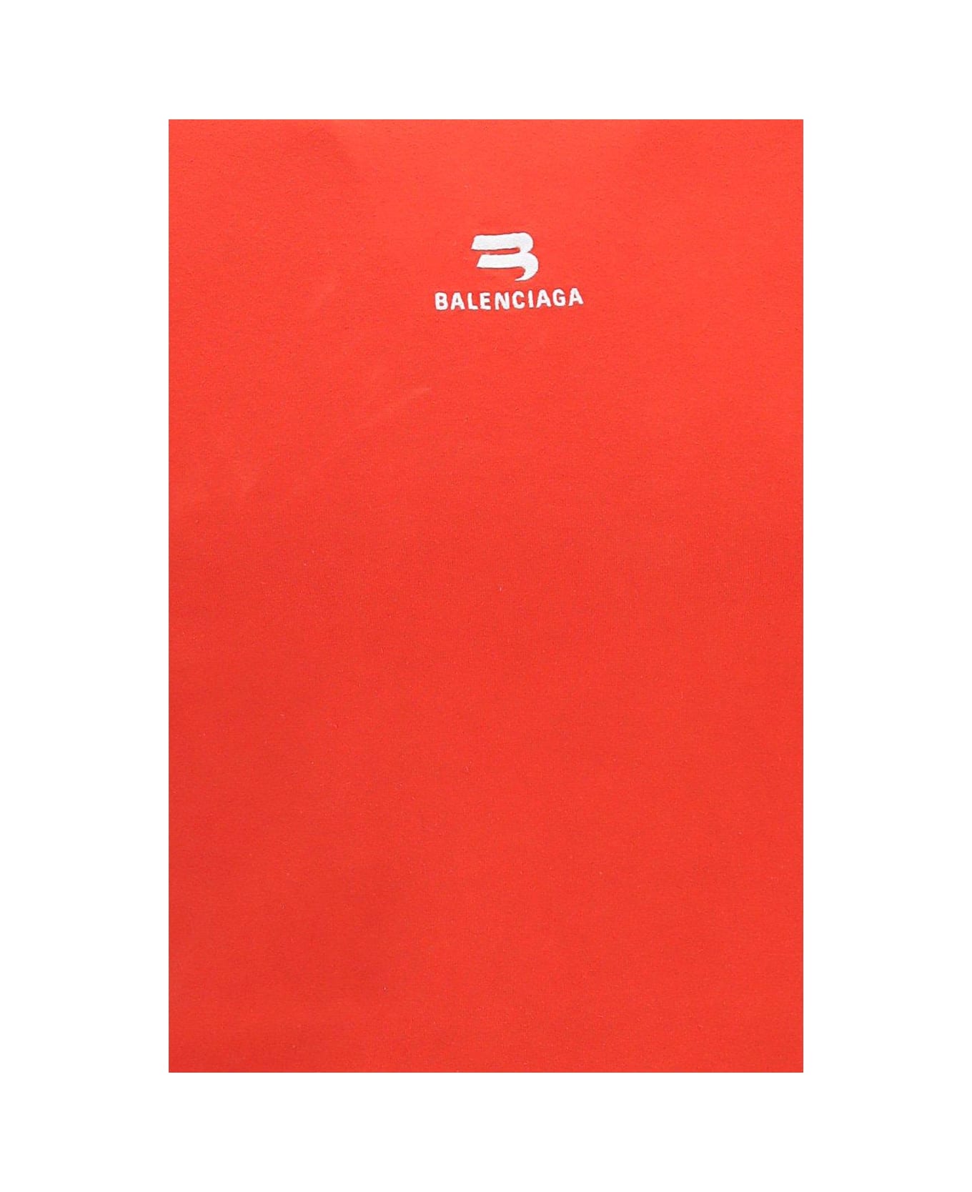 Balenciaga 3b Logo Detailed Crewneck T-shirt - RED WHITE BLACK
