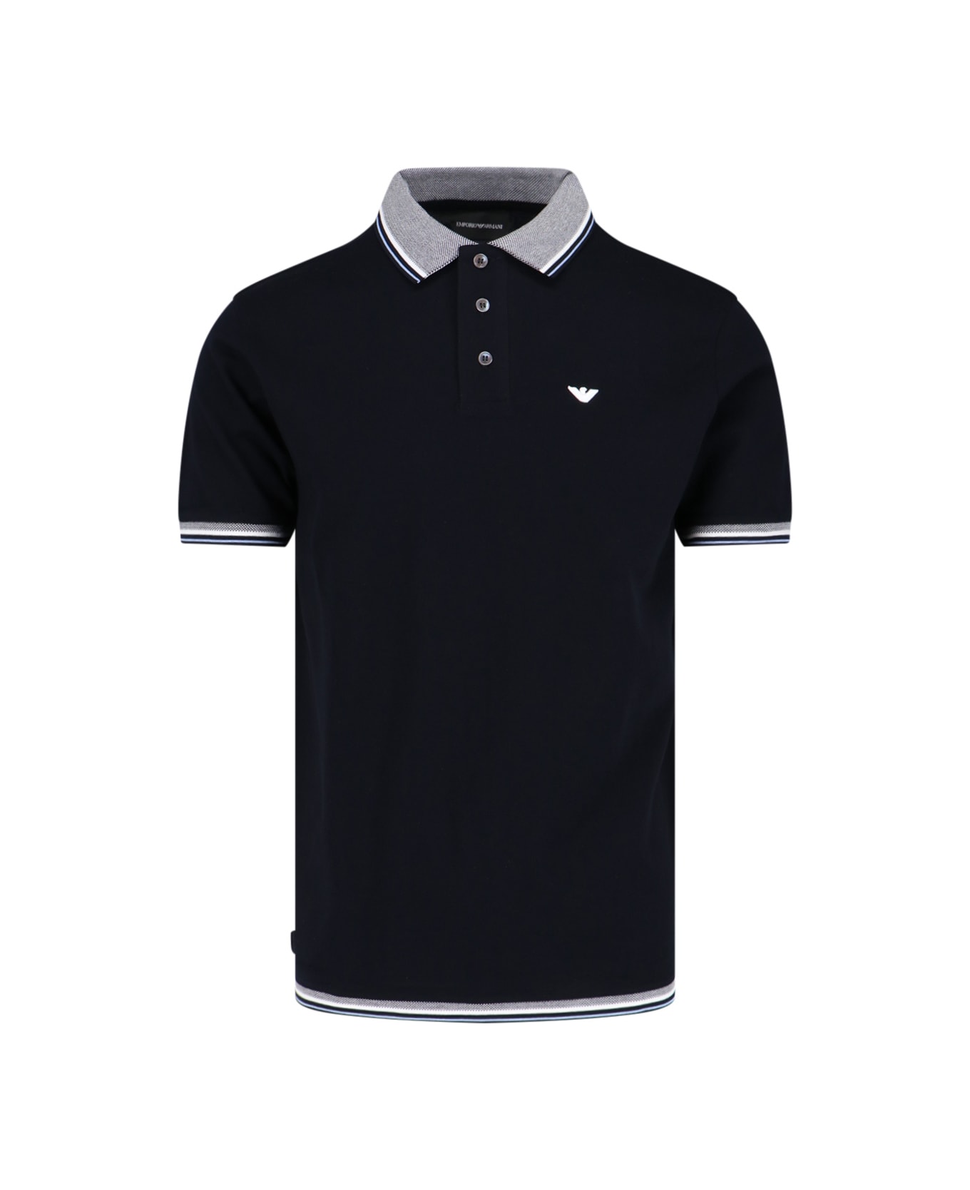 Emporio Armani Logo Polo Shirt - Black