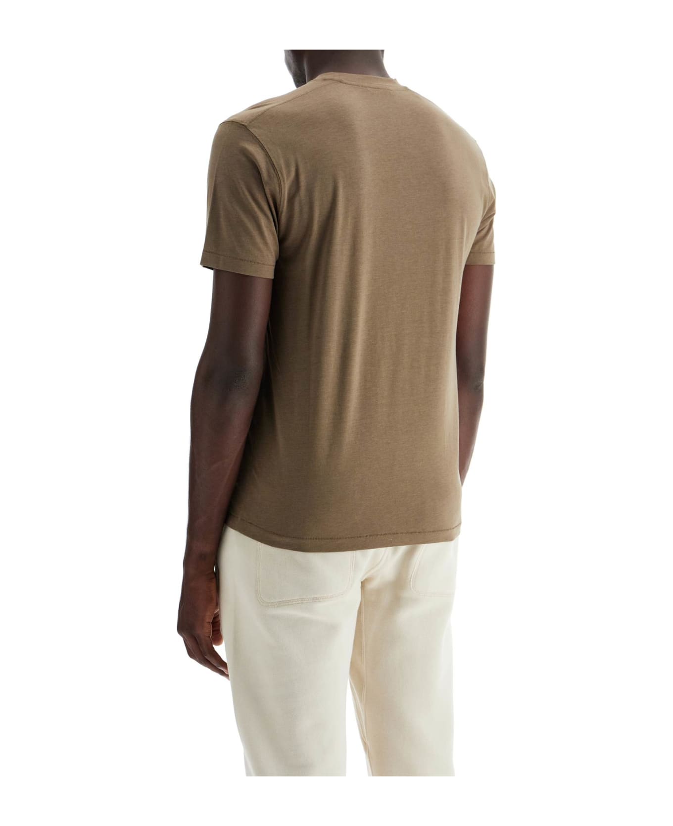 Tom Ford Cottono And Lyocell T-shirt - FERN GREEN (Khaki)