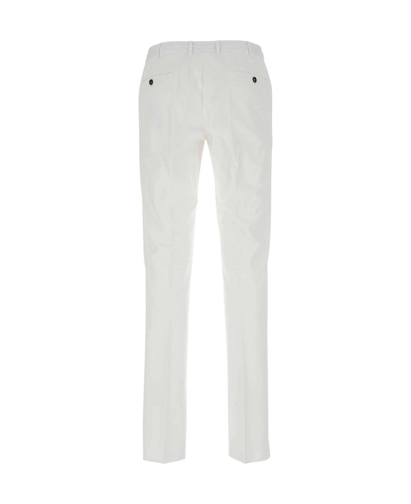 PT01 White Stretch Cotton Pant - Y010