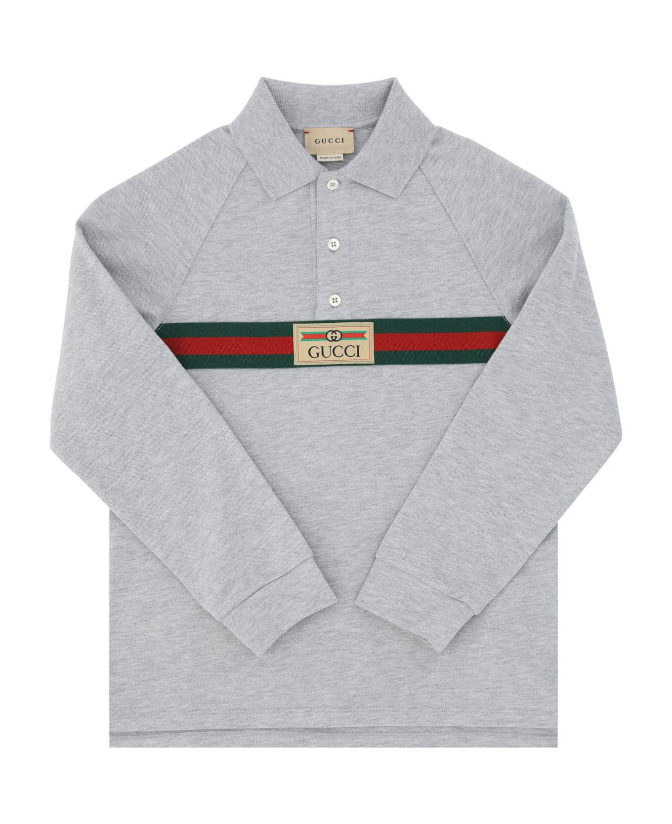 Gucci Polo Shirt For Boy - Light Grey Mel