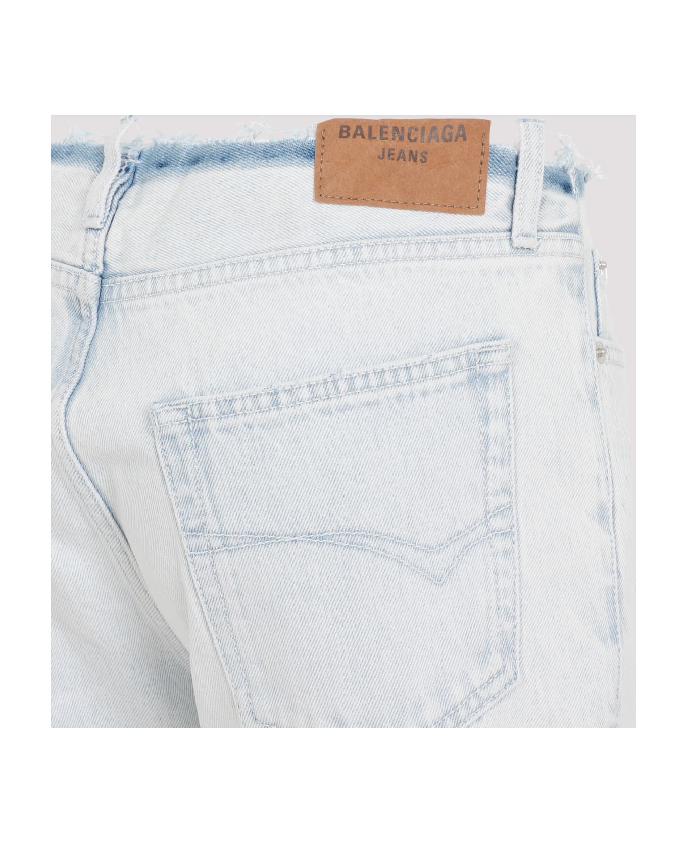 Balenciaga Cut Off Waistband Jeans - Heavy Bleached Blue