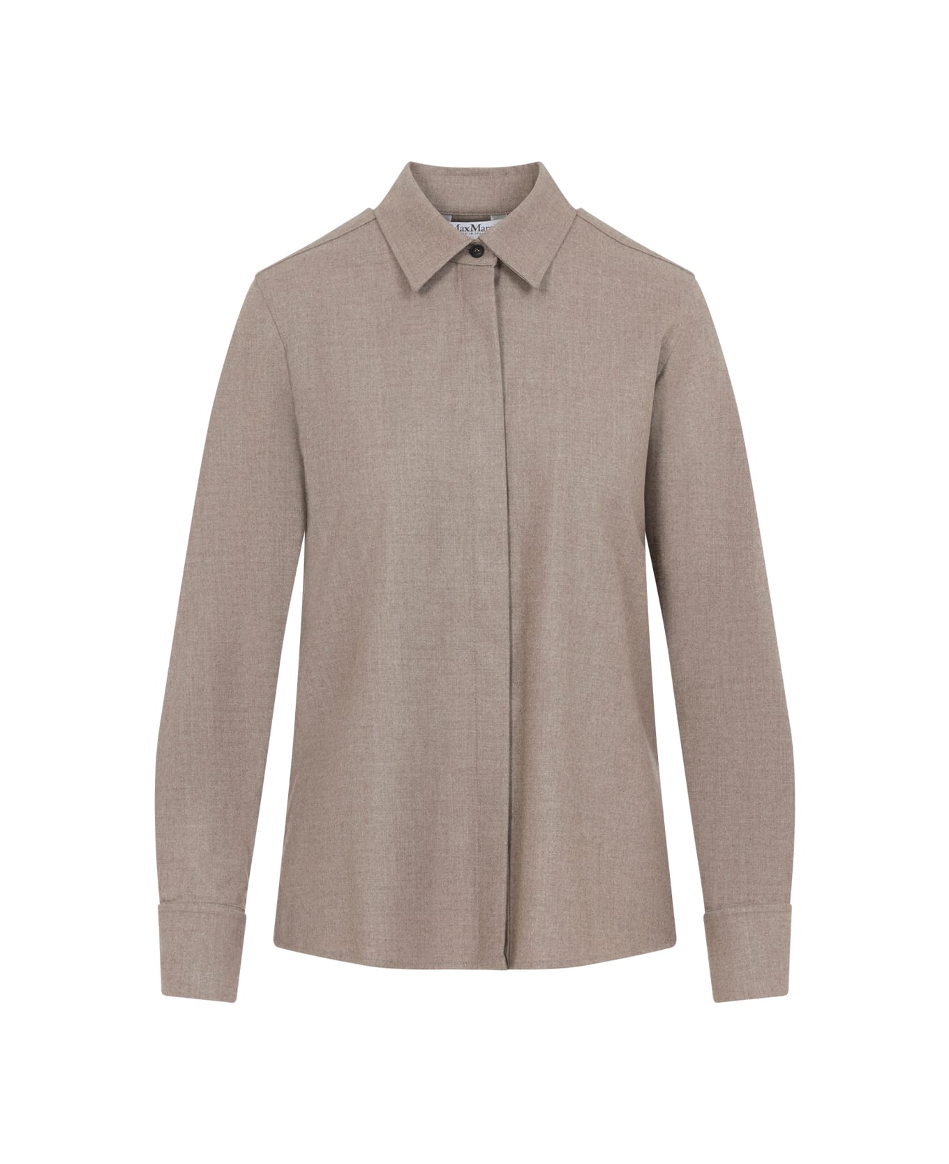 Max Mara Tebaide Foule Of Wool Shirt - Cacha Scuro