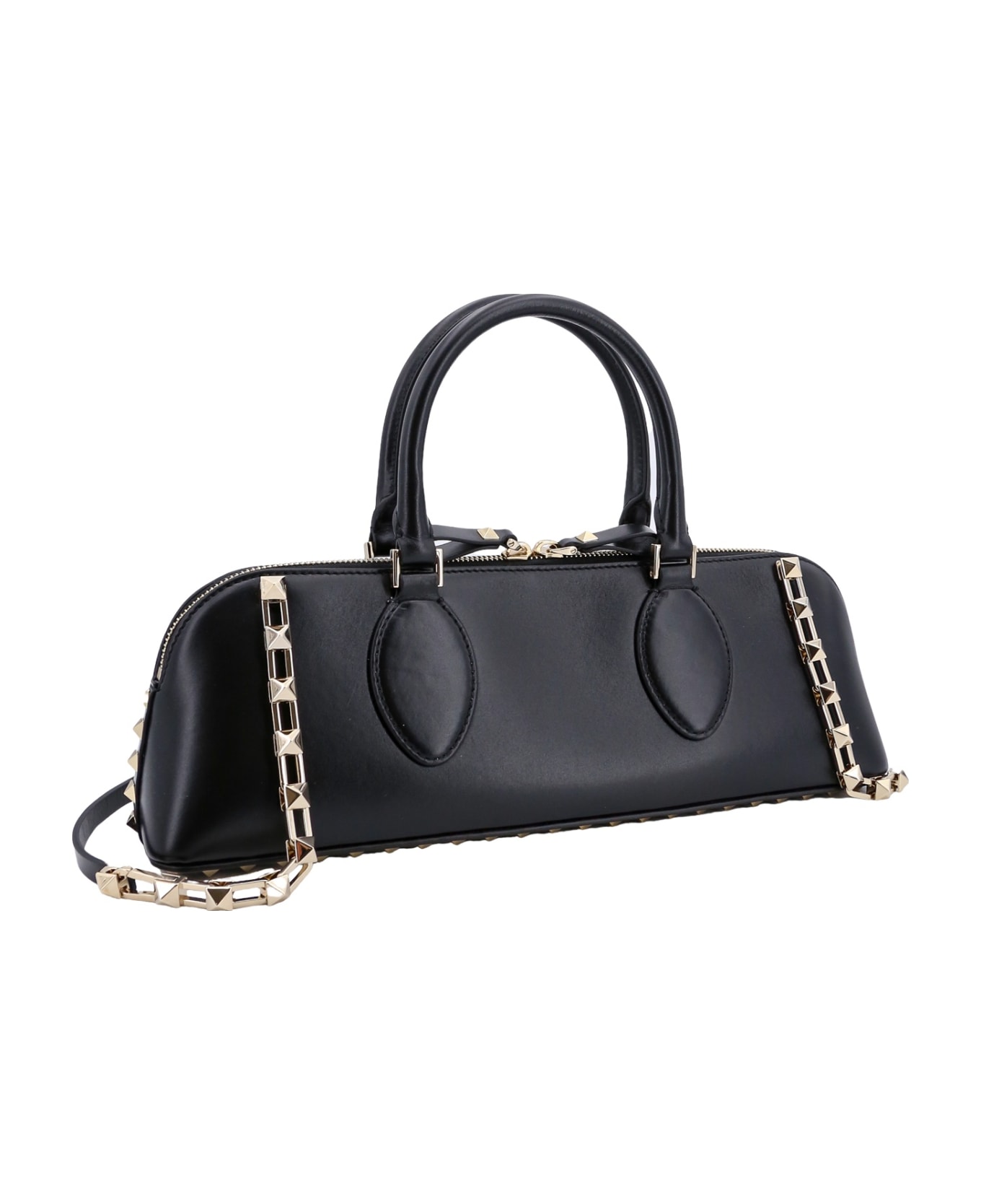 Valentino Garavani Rockstud E/w Leather Handbag - Black