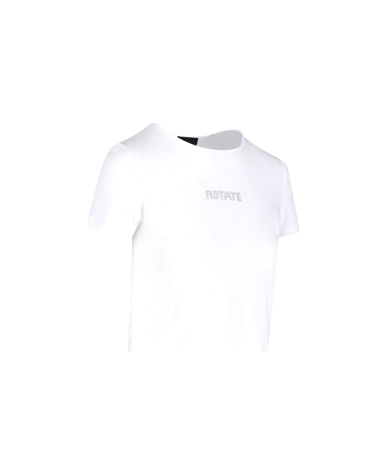 Rotate by Birger Christensen Logo Crop T-shirt - Bright white