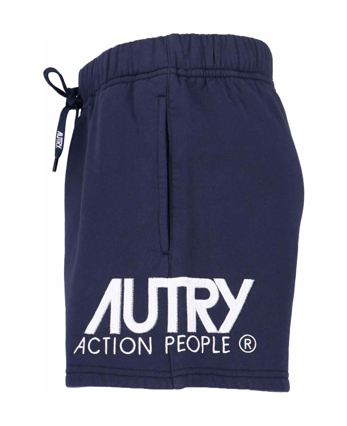 Autry Cotton Short Pants With Logo - Blue