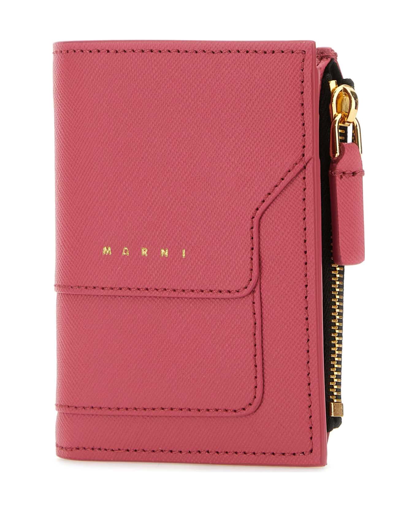 Marni Fuchsia Leather Wallet - LIGHTORCHID 財布