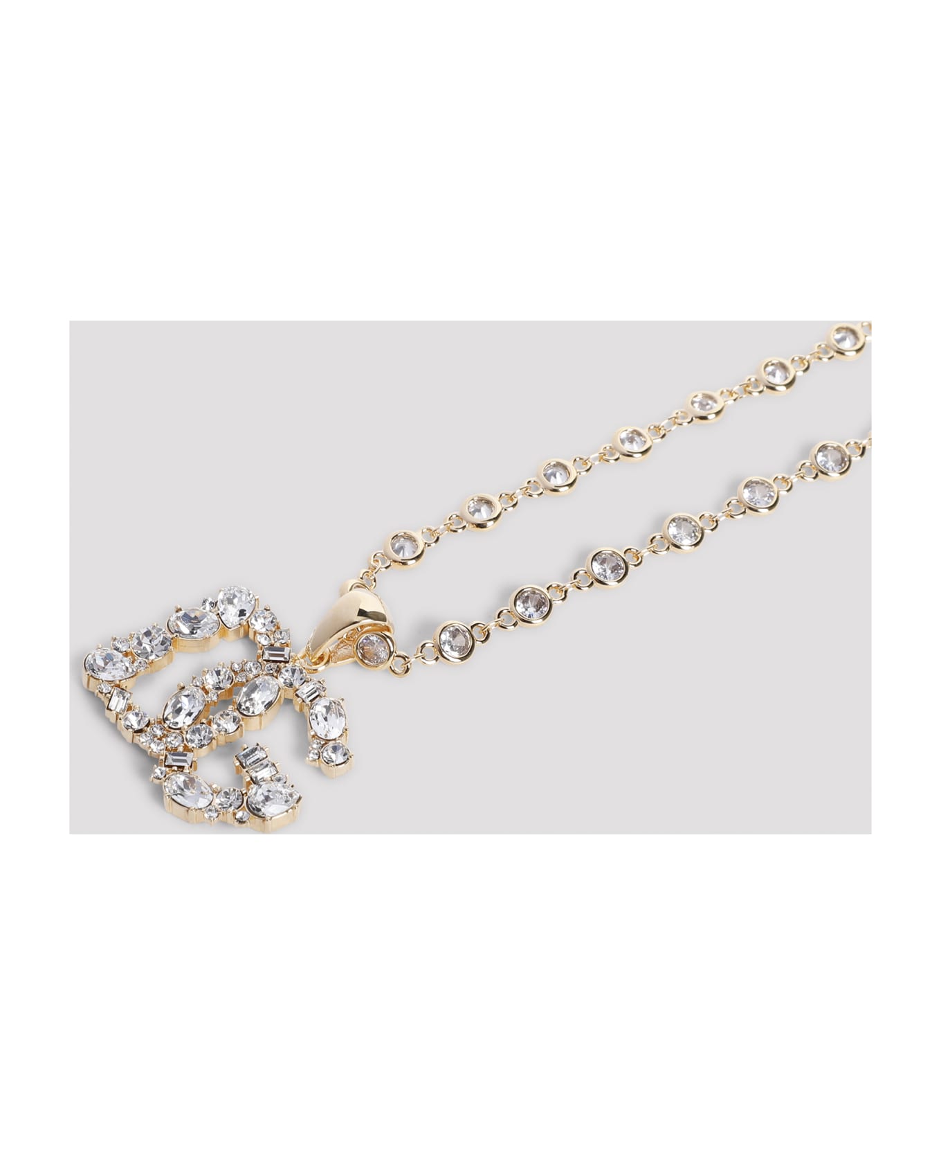 Dolce & Gabbana Logo Strass Necklace - Oro ネックレス