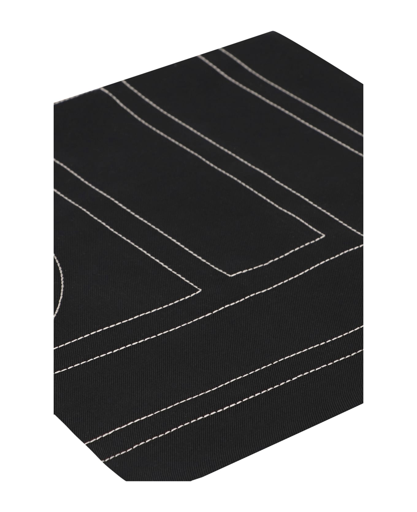 Totême Silk Scarf With Logo - black