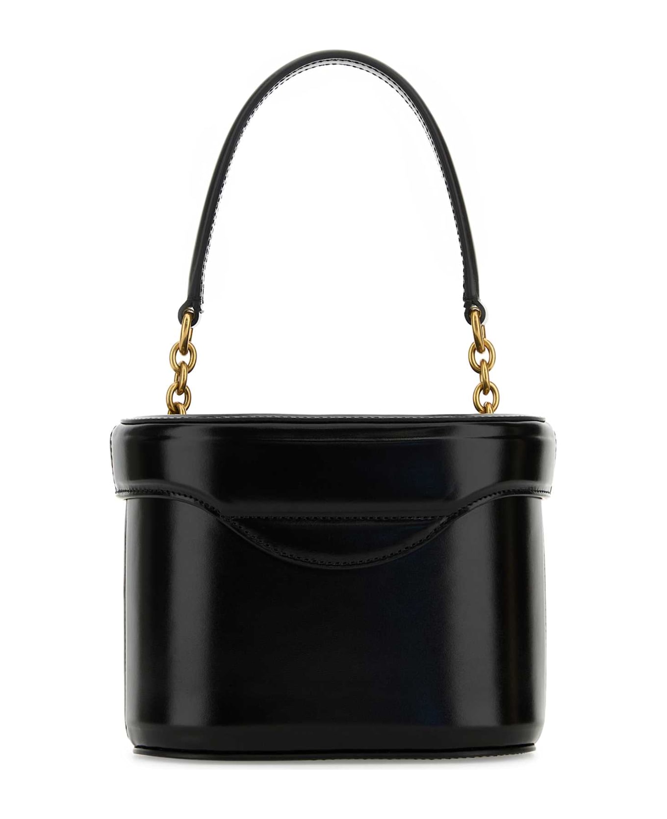 Valentino Garavani Black Leather Vlogo Signature Bucket Bag - NERO