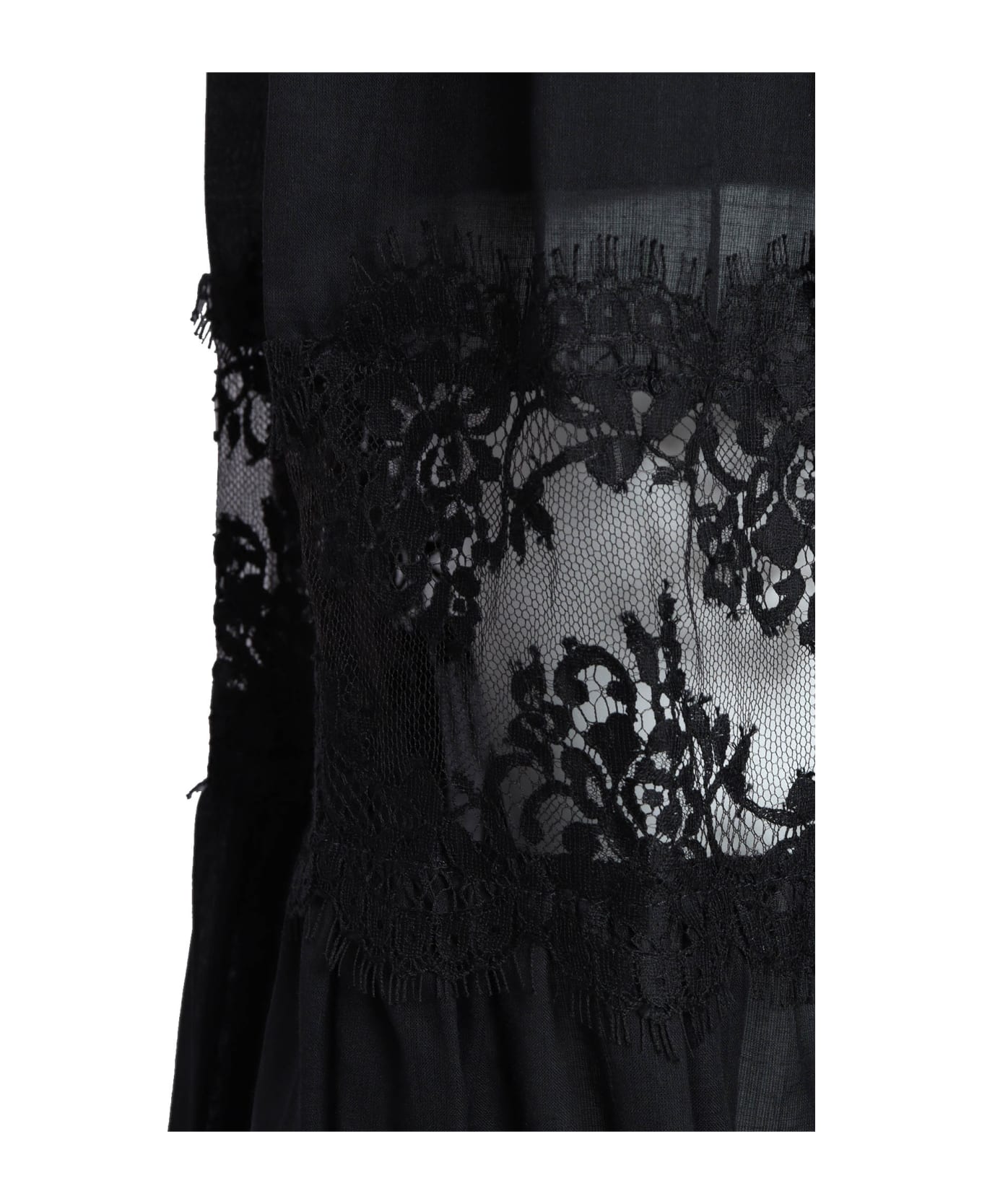 Ermanno Ermanno Scervino Black Dress With Lace - BLACK