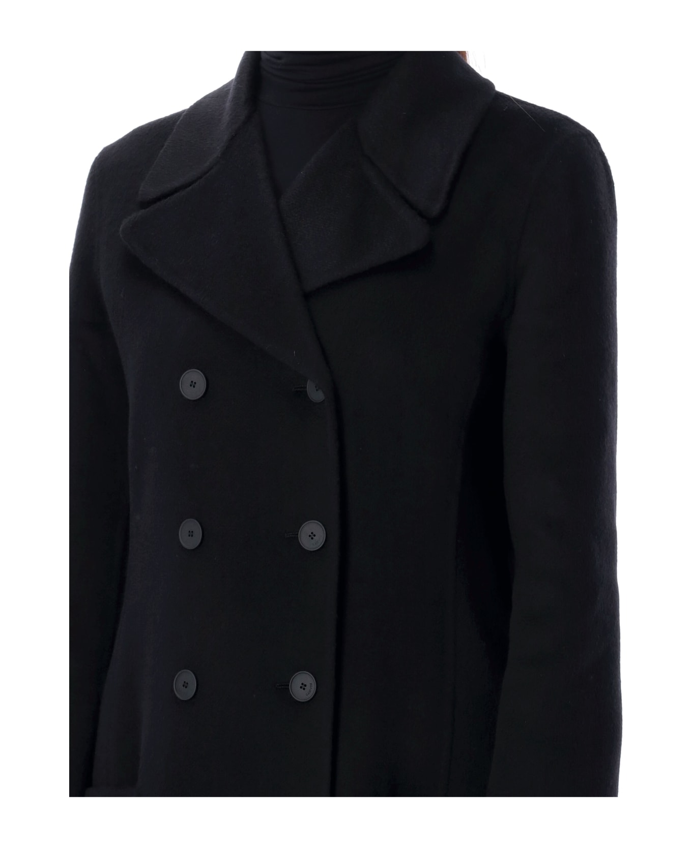 Lanvin Double Breast Cashmere Coat - Black