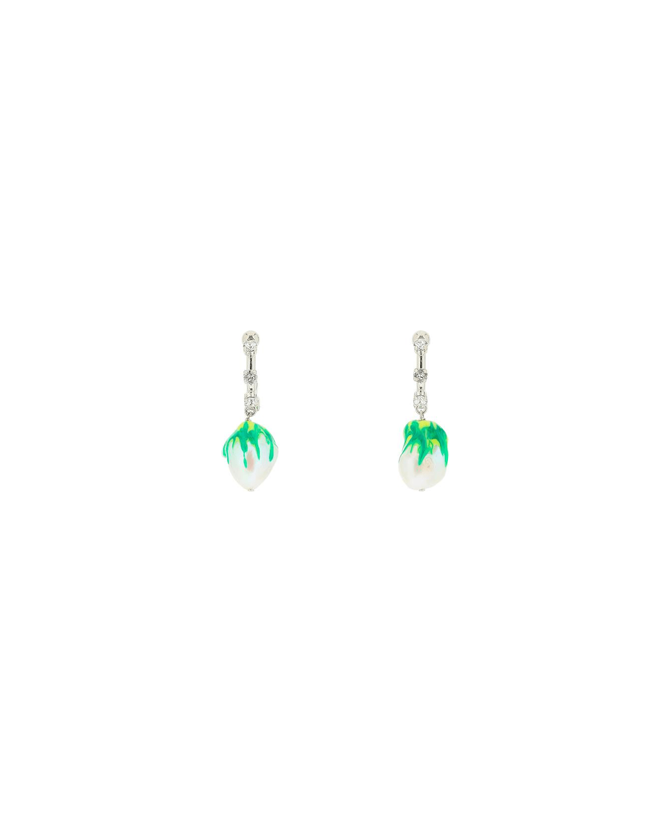 SafSafu 'jelly Melted' Earrings - SILVER GREEN (Silver)