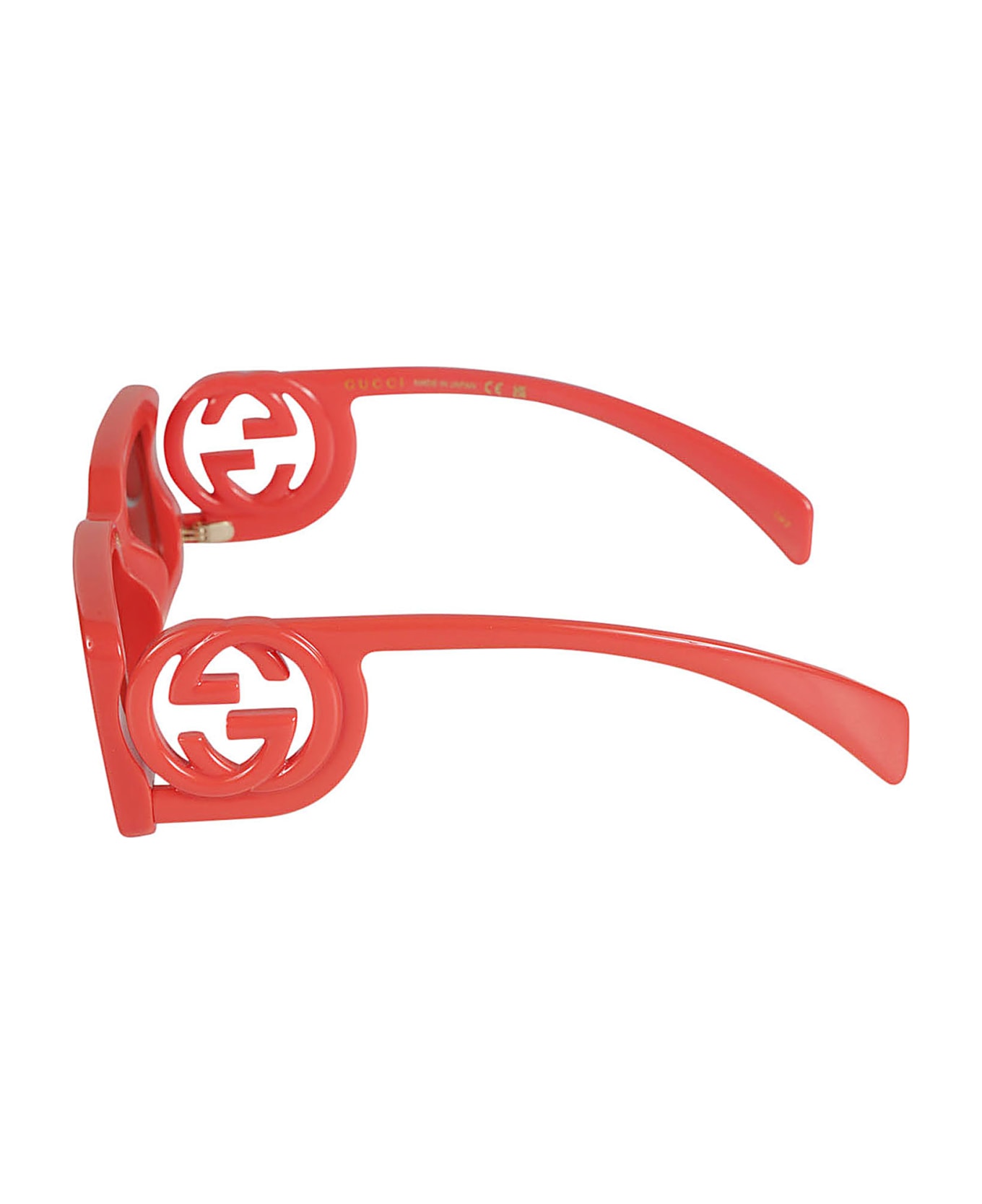 Gucci Eyewear Rectangle Logo Sunglasses - Red/Brown