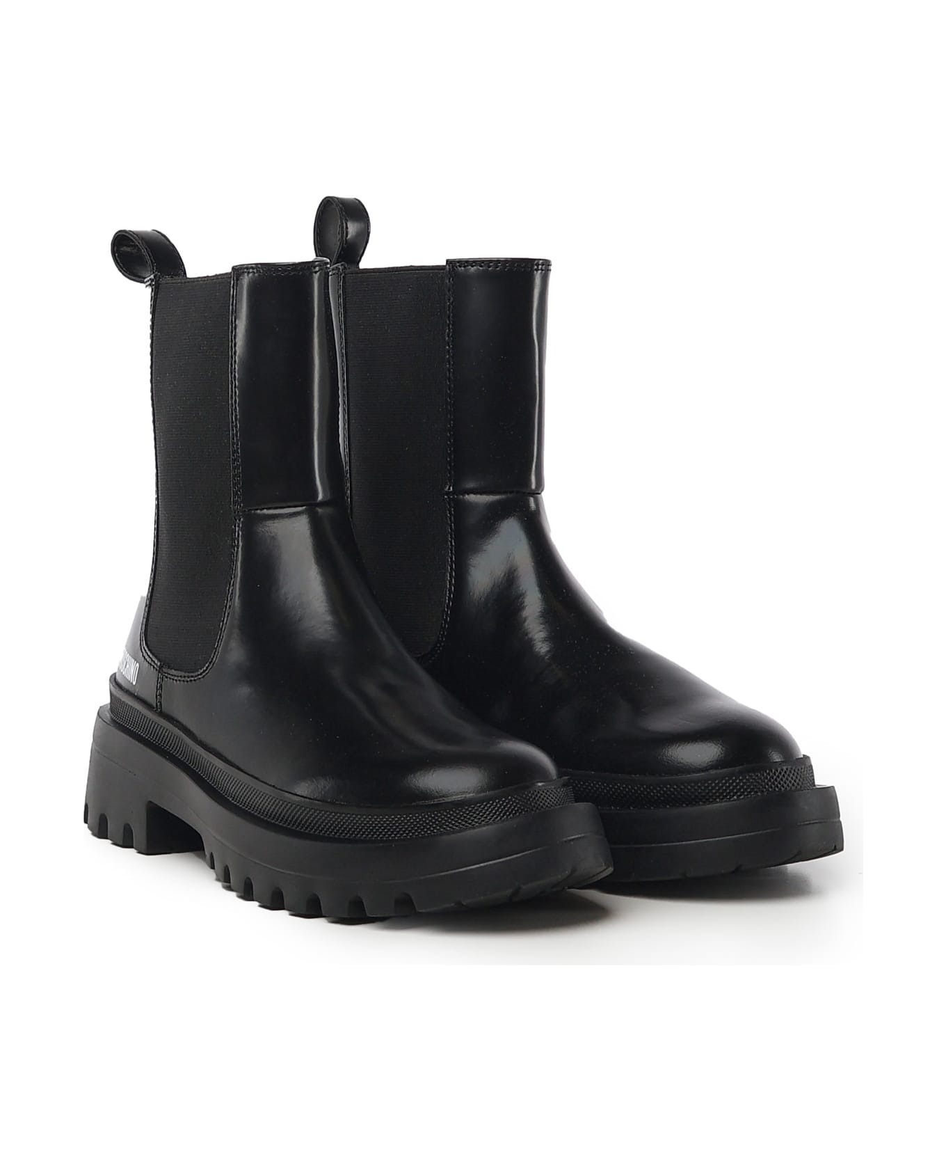 Love Moschino Calf And Lycra Ankle Boots - Black