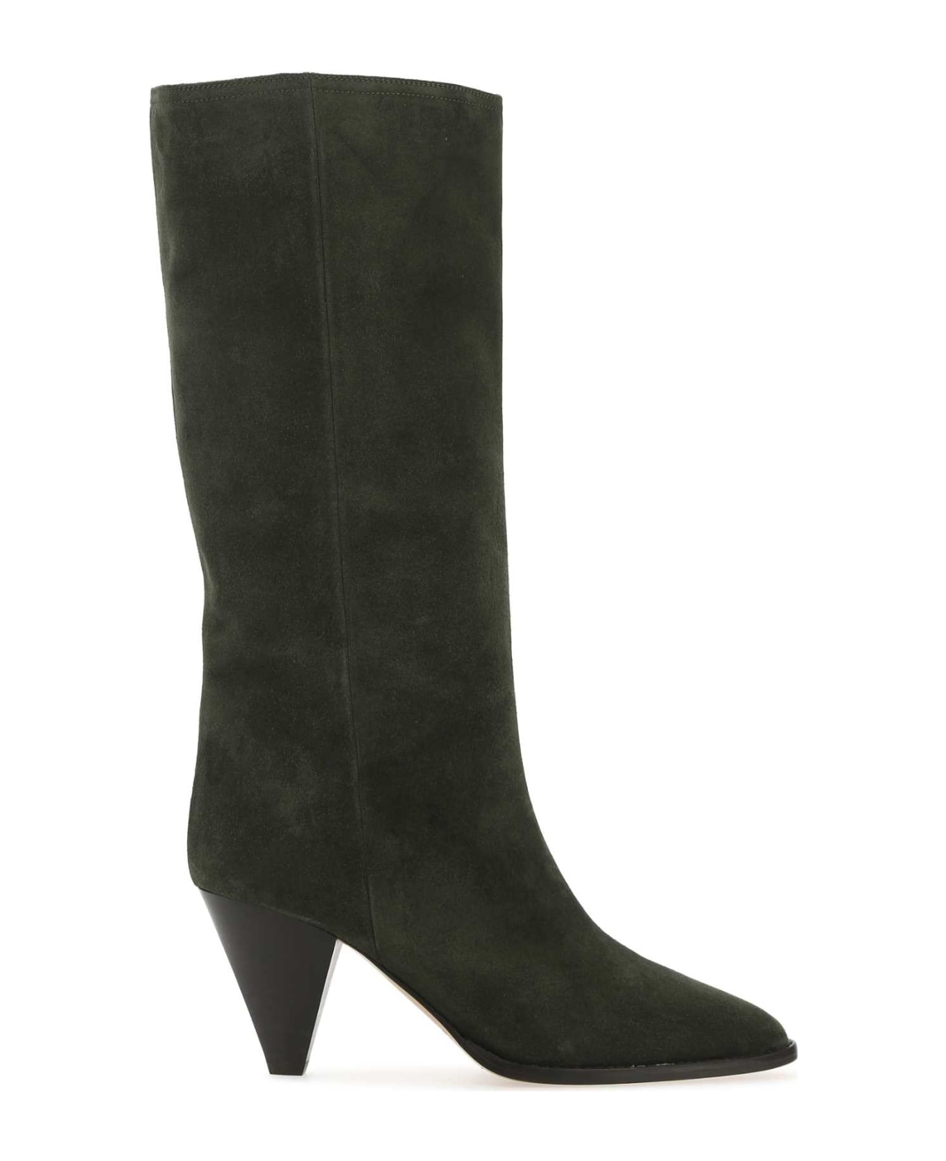 Isabel Marant Dark Green Suede Lispa Boots - 67KI ブーツ