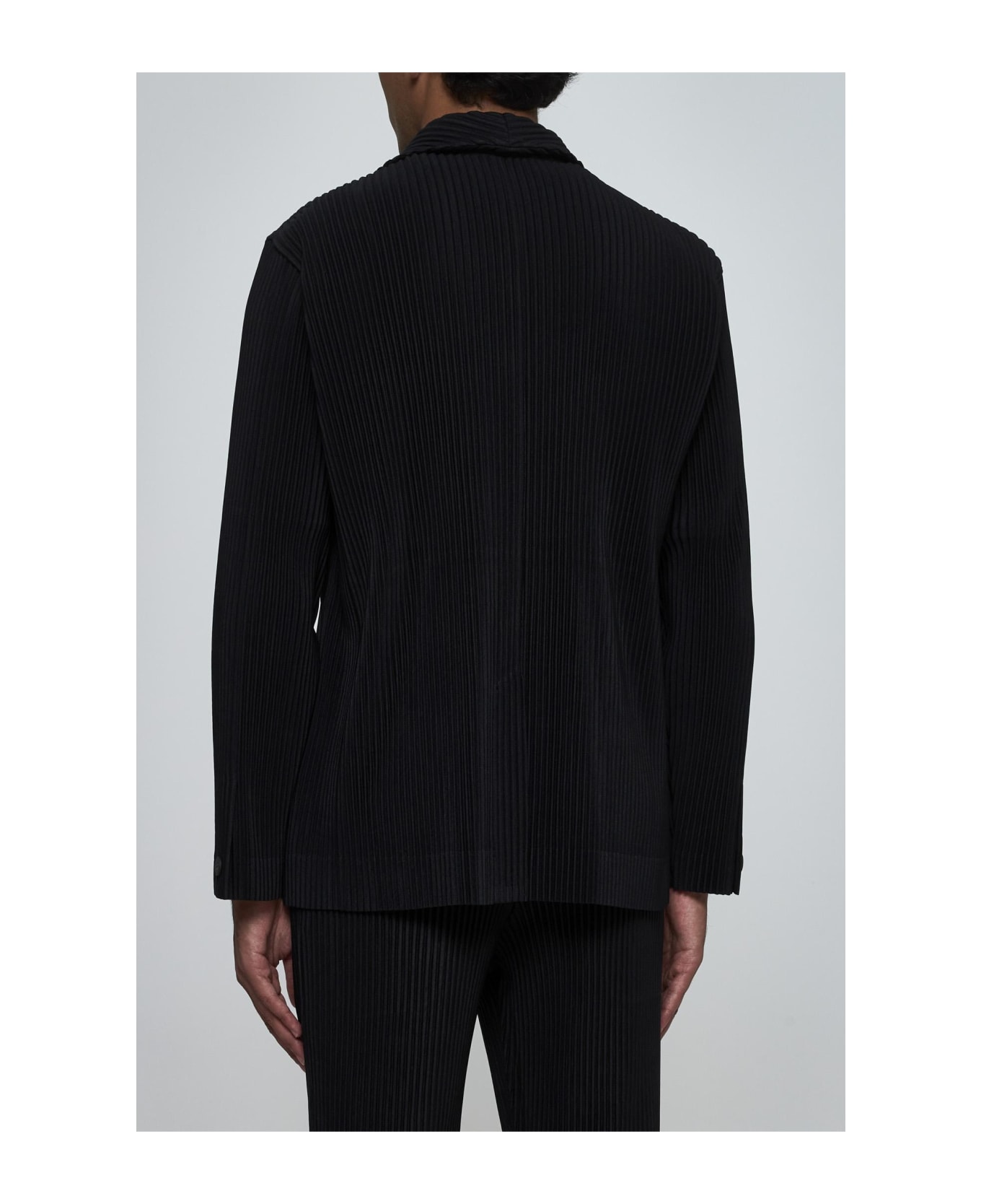 Homme Plissé Issey Miyake Pleated Fabric Single-breasted Blazer - Black